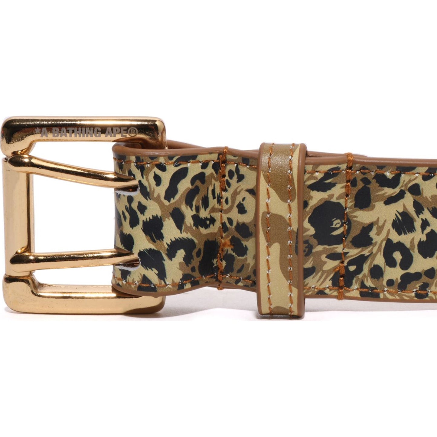 WILD LEOPARD PATTERN LEATHER BELT MENS