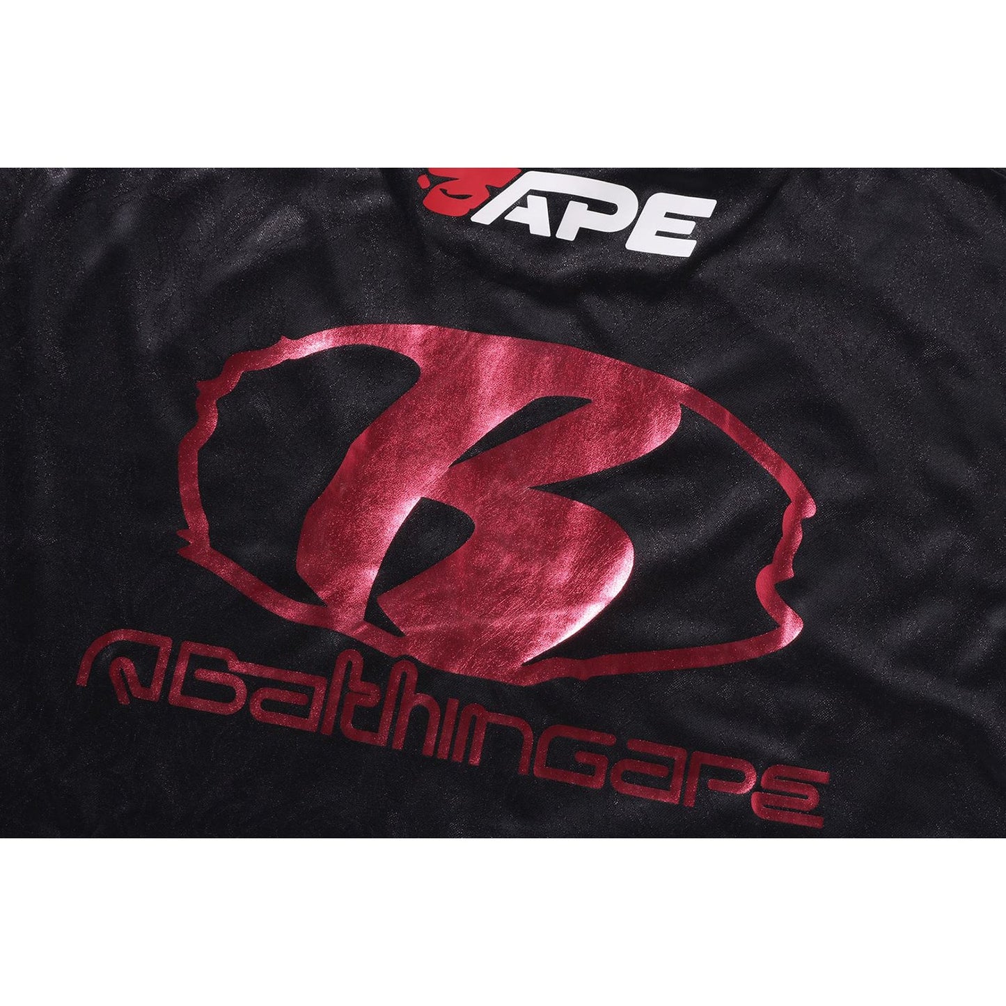 FLAME PATTERN MULTI LOGO RELAXED FIT FOOTBALL JERSEY MENS