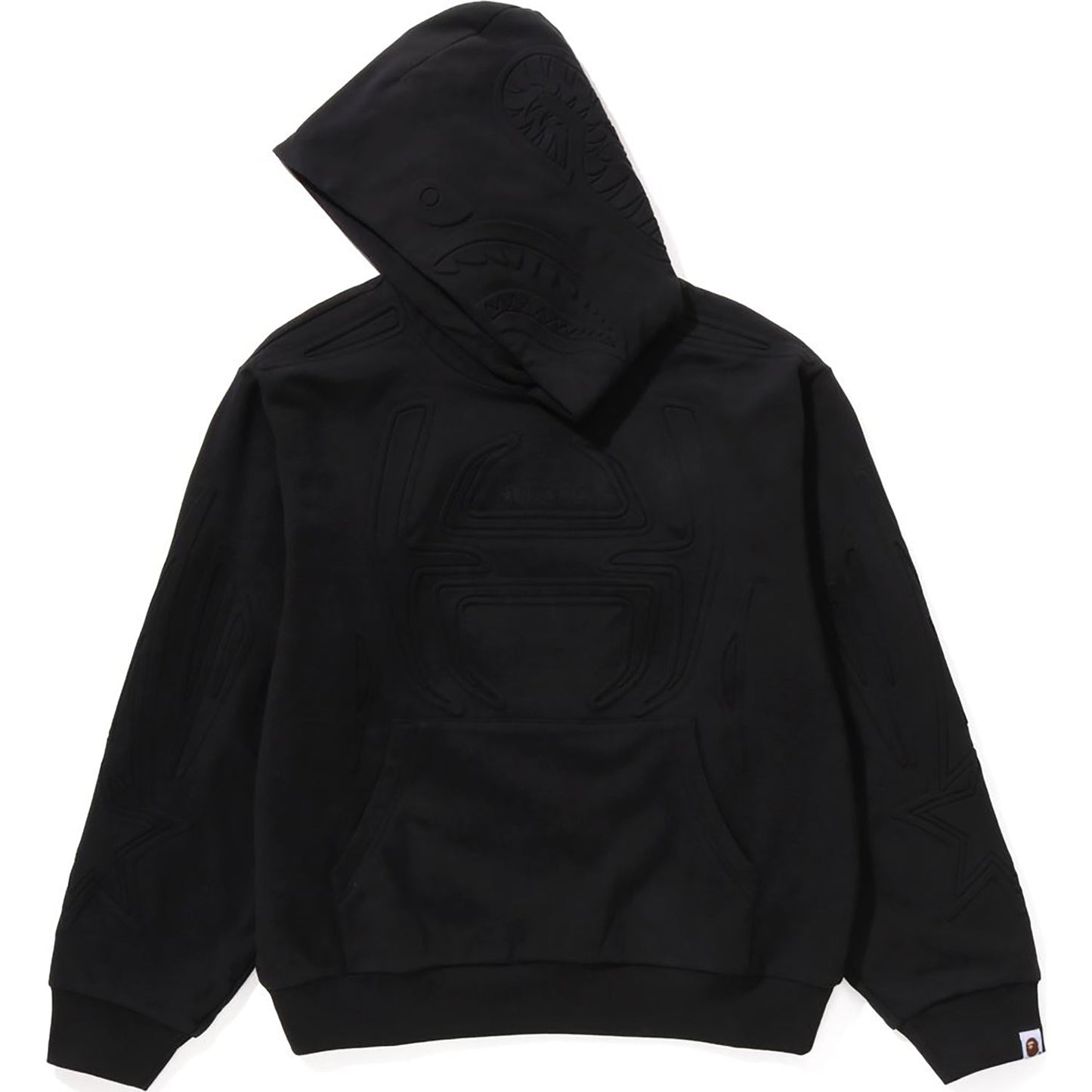 PADDED SHARK CROPPED FIT PULLOVER HOODIE MENS