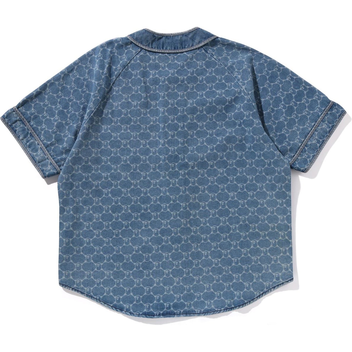 COLLEGE MONOGRAM BASEBALL SS DENIM SHIRT MENS