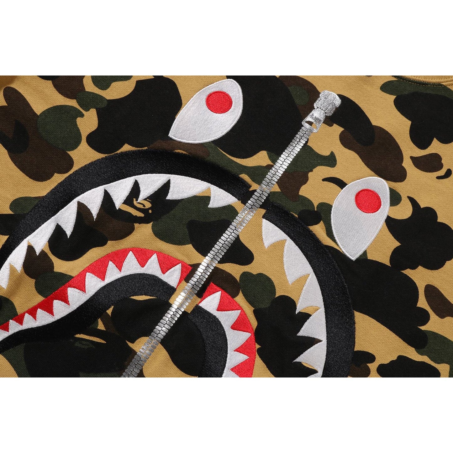 BAPE MENS 1ST CAMO SHARK CREWNECK SWEATSHIRT