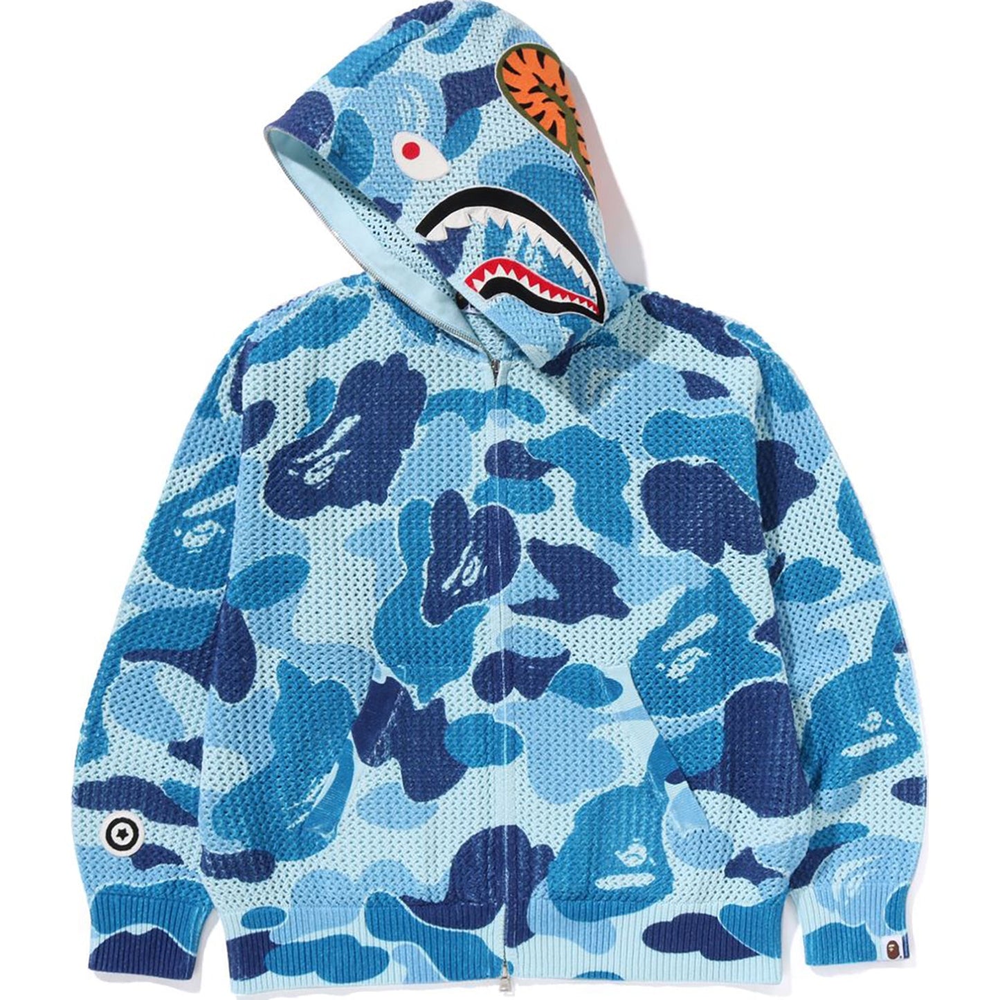 ABC CAMO CROCHET RELAXED FIT SHARK FULL ZIP HOODIE MENS