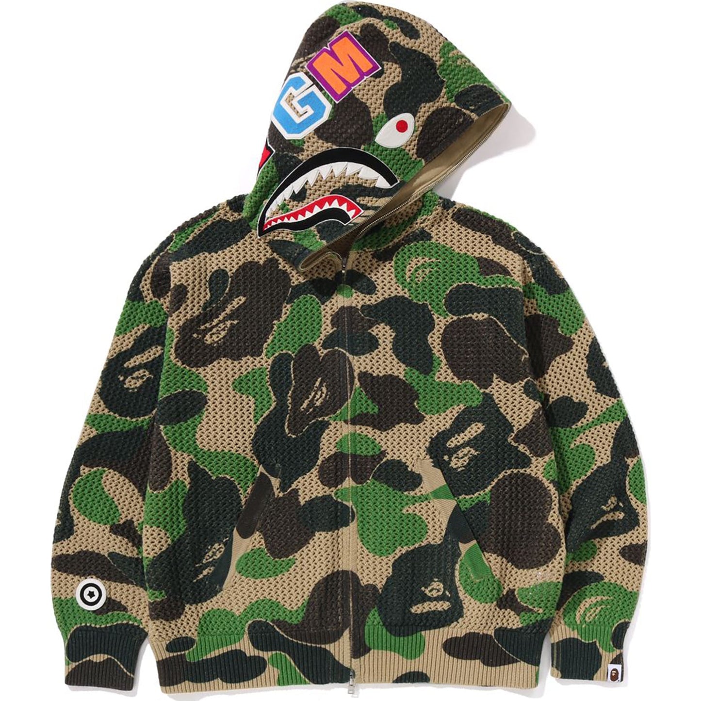 ABC CAMO CROCHET RELAXED FIT SHARK FULL ZIP HOODIE MENS