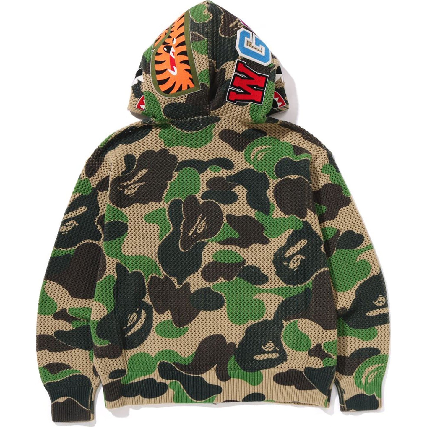ABC CAMO CROCHET RELAXED FIT SHARK FULL ZIP HOODIE MENS