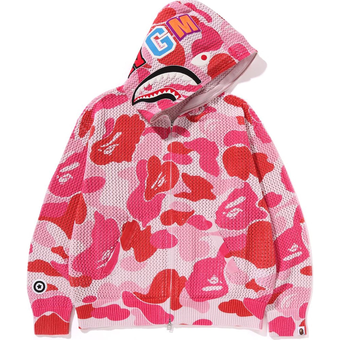 ABC CAMO CROCHET RELAXED FIT SHARK FULL ZIP HOODIE MENS