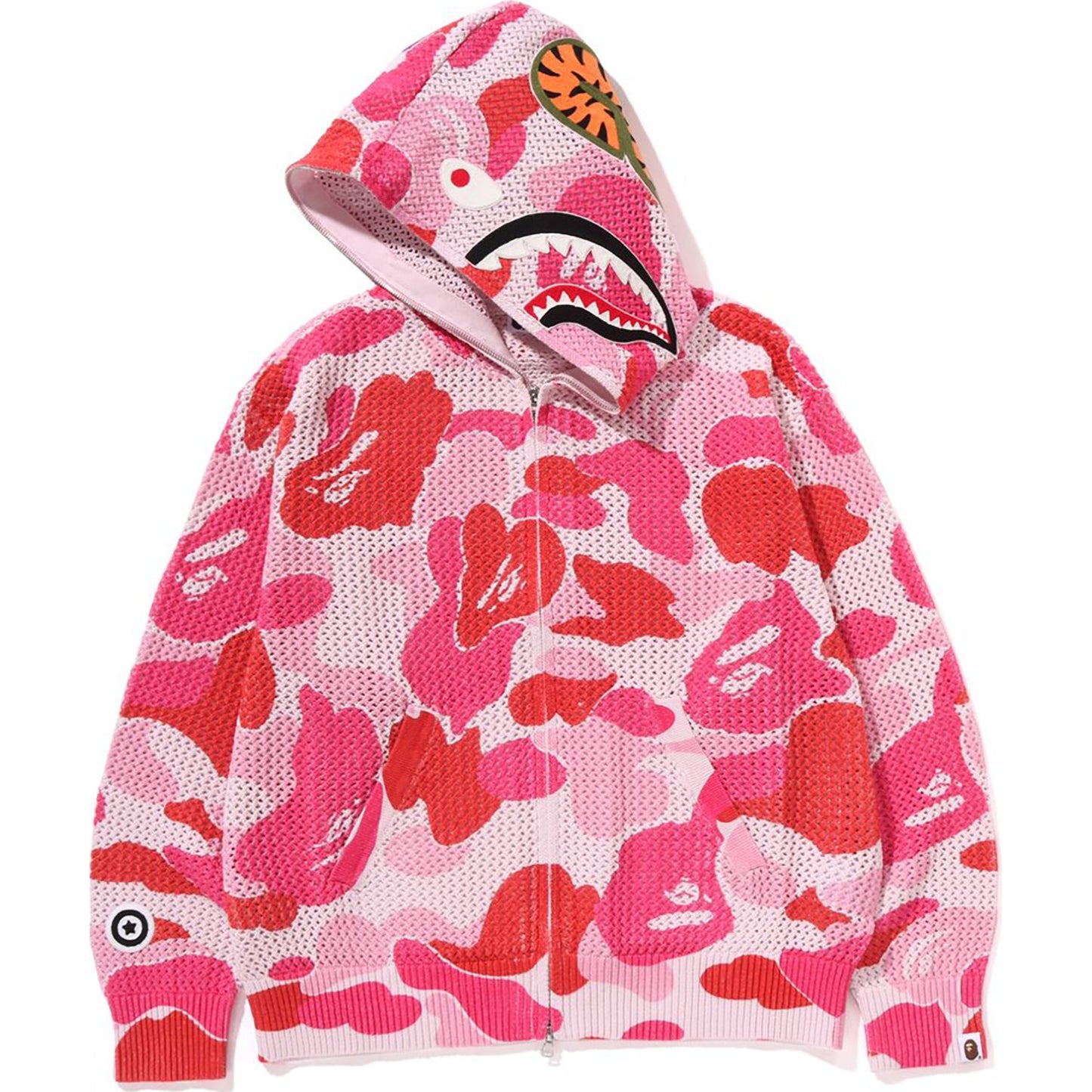ABC CAMO CROCHET RELAXED FIT SHARK FULL ZIP HOODIE MENS