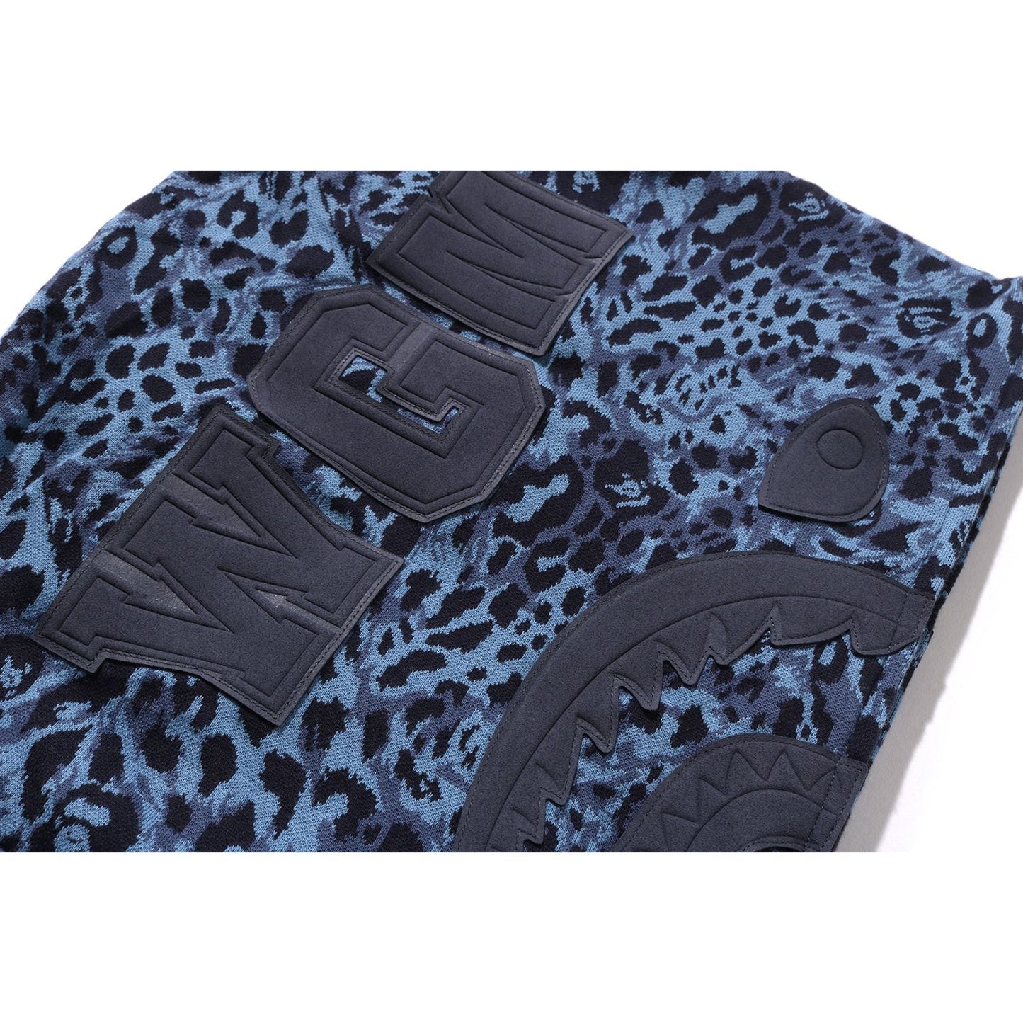WILD LEOPARD PATTERN SHARK RELAXED FIT FULL ZIP HOODIE MENS