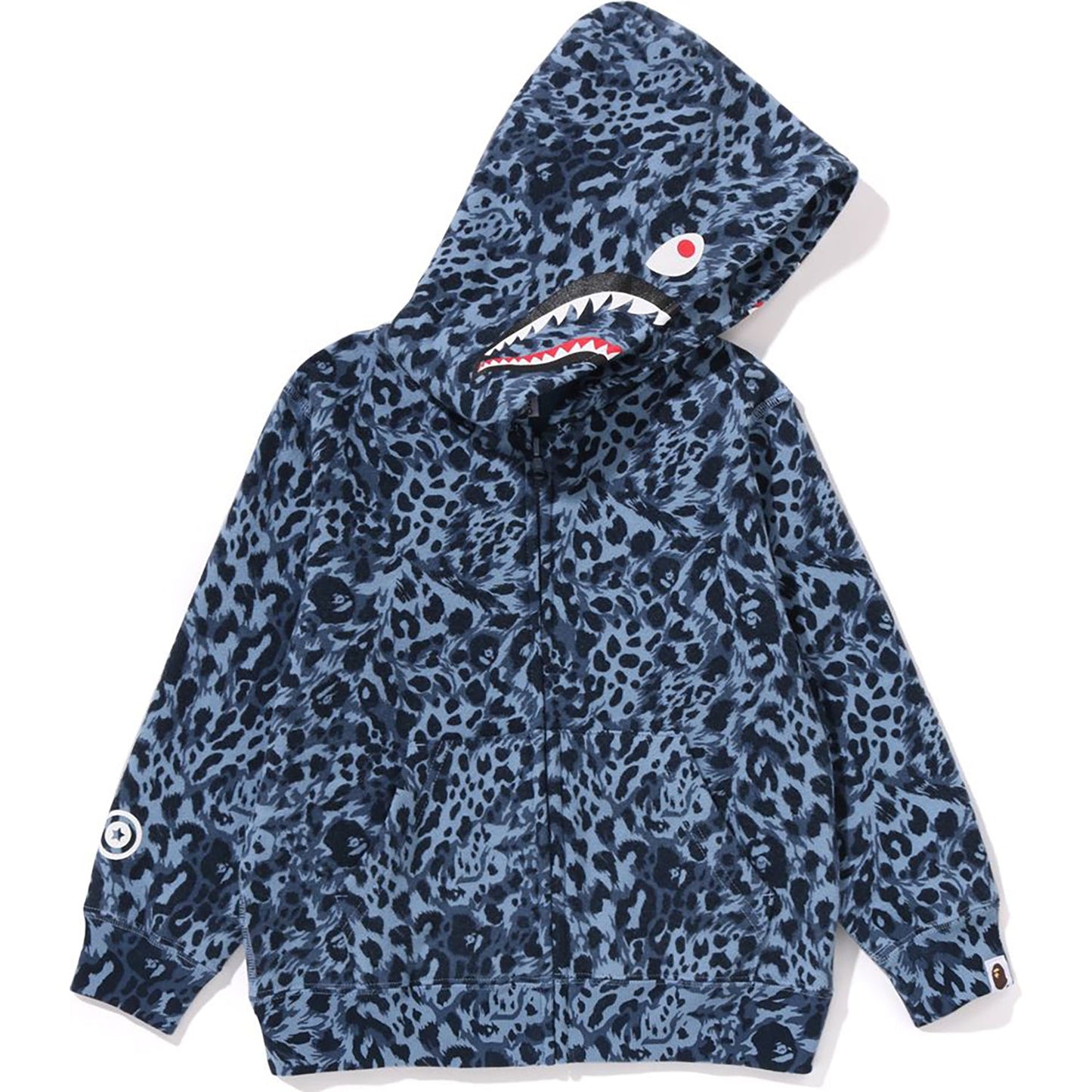 WILD LEOPARD PATTERN SHARK ZIP HOODIE KIDS