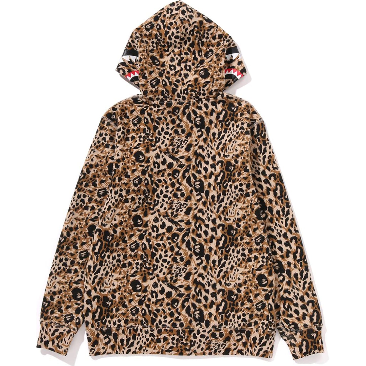 WILD LEOPARD PATTERN SHARK ZIP HOODIE JR KIDS
