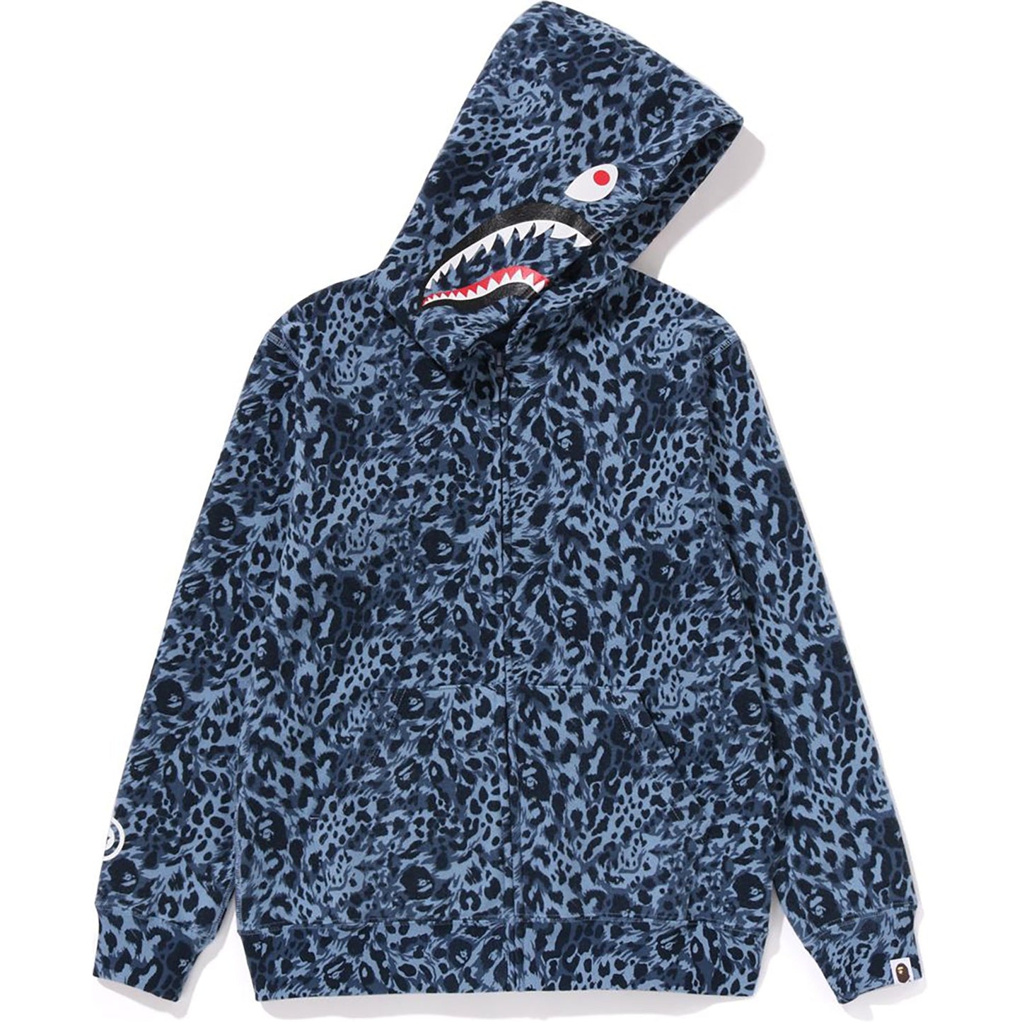 WILD LEOPARD PATTERN SHARK ZIP HOODIE JR KIDS