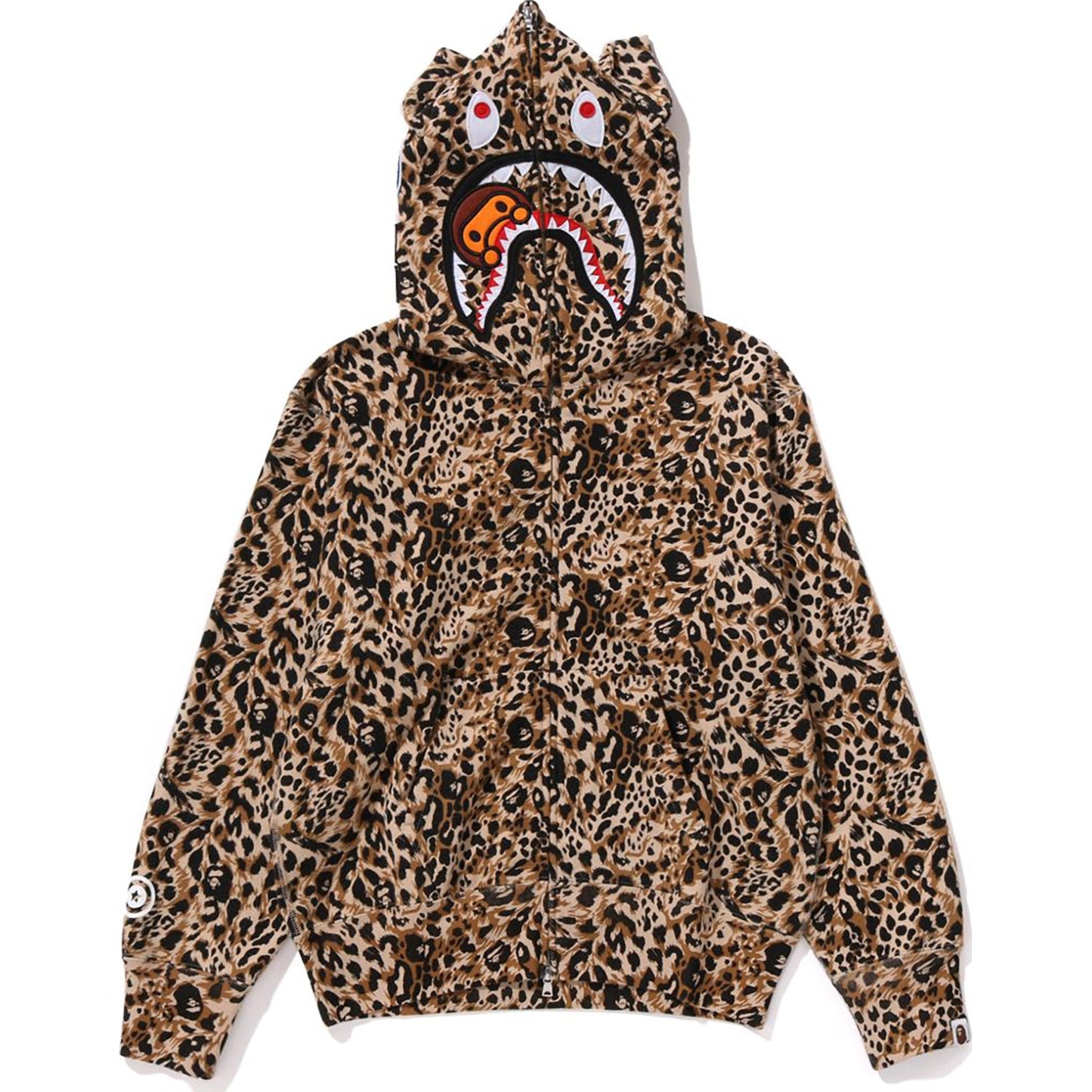WILD LEOPARD PATTERN MILO SHARK FULL ZIP HOODIE LADIES