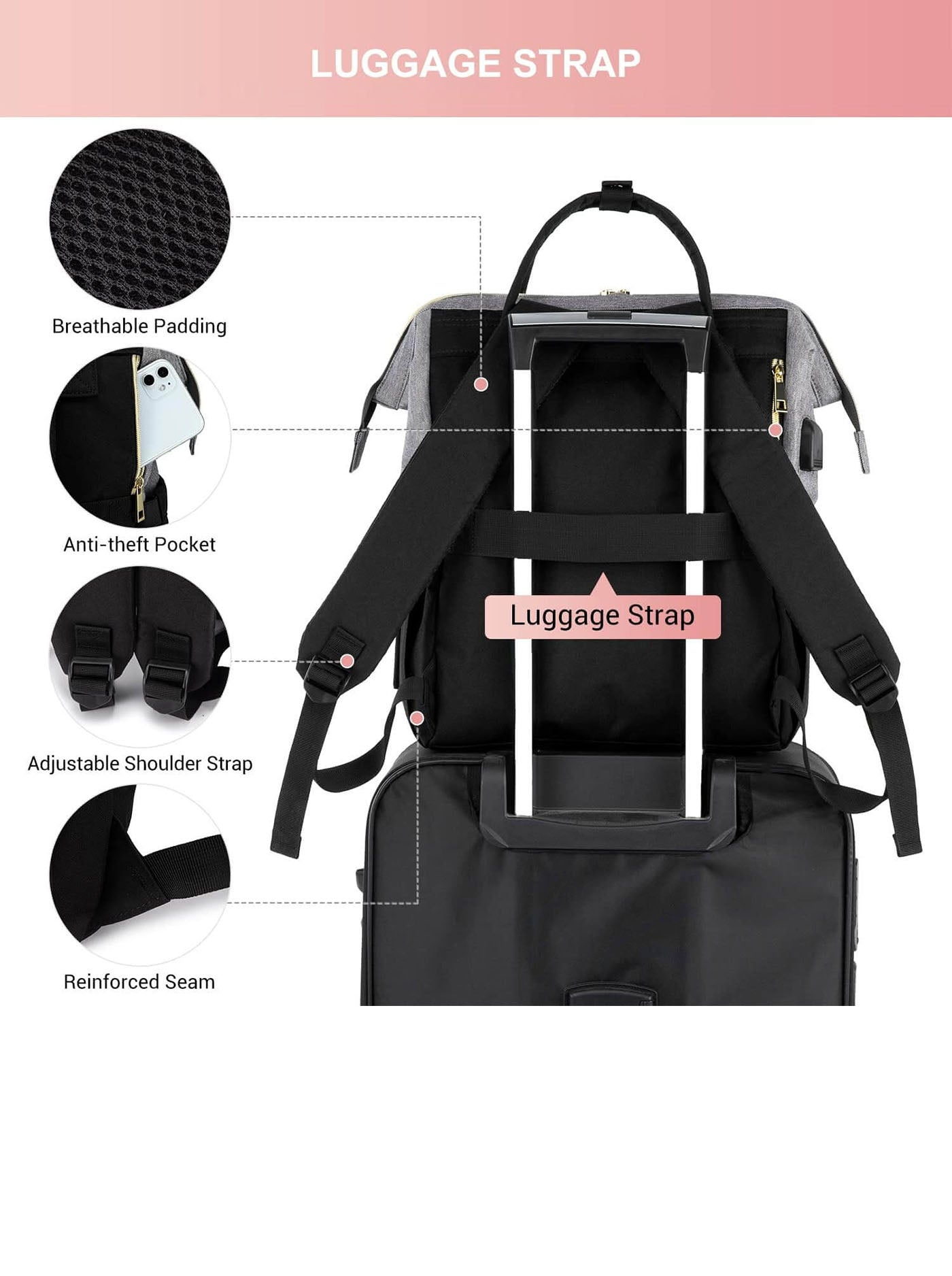 Viola V Laptop Backpack, 15.6 17