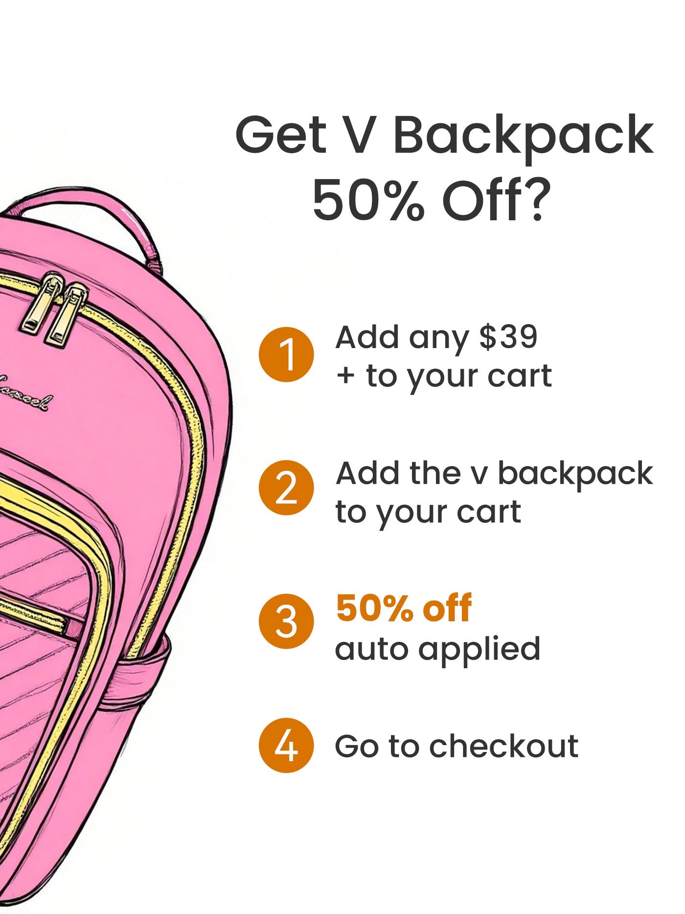(50% Off? Free?)The V Laptop Backpack, 15.6-17.3(US Only)