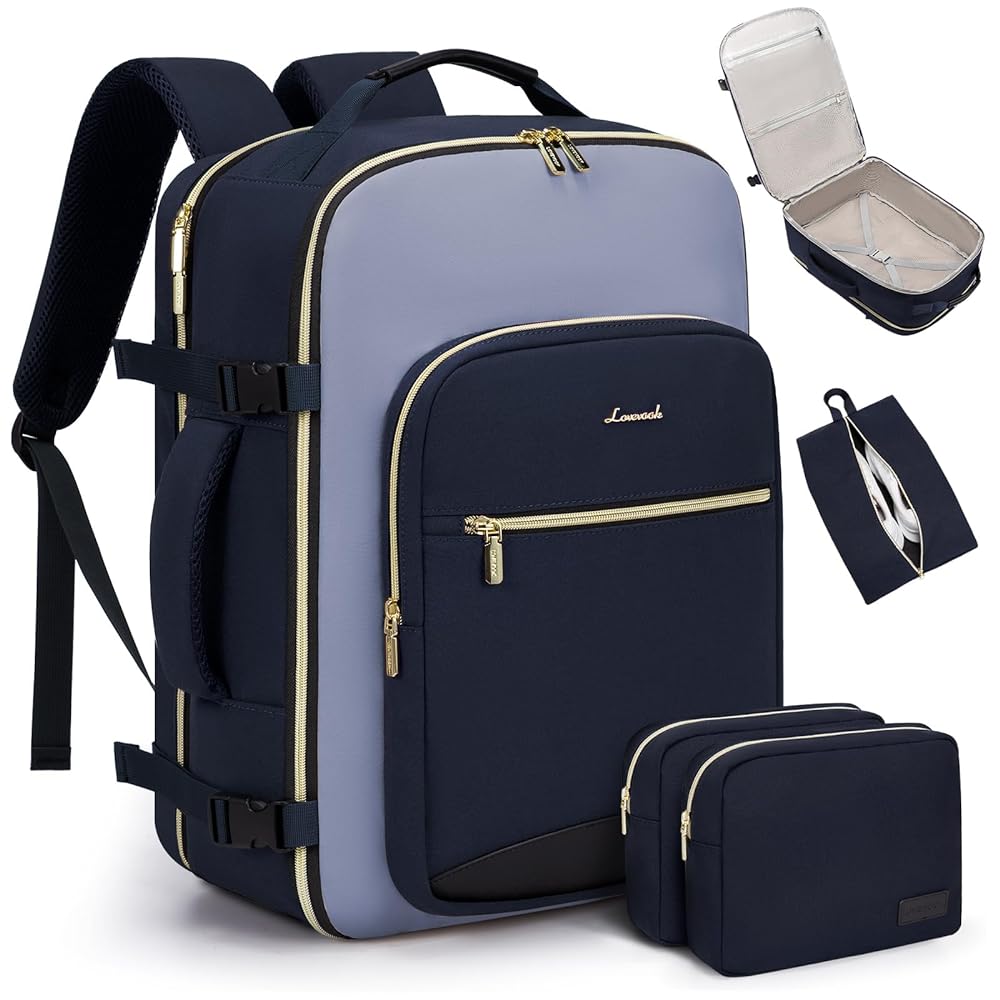 4Pcs Large Travel Backpack, 17.3 18.5