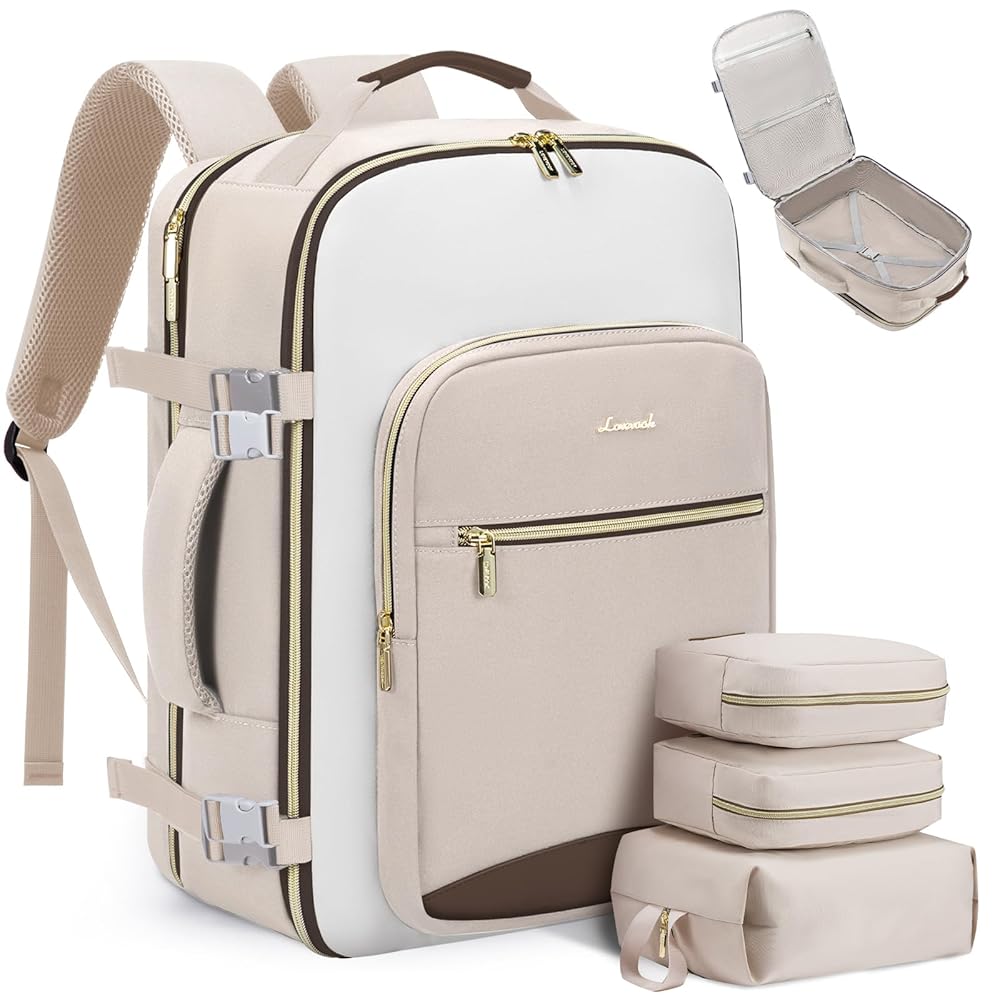 4Pcs Large Travel Backpack, 17.3 18.5