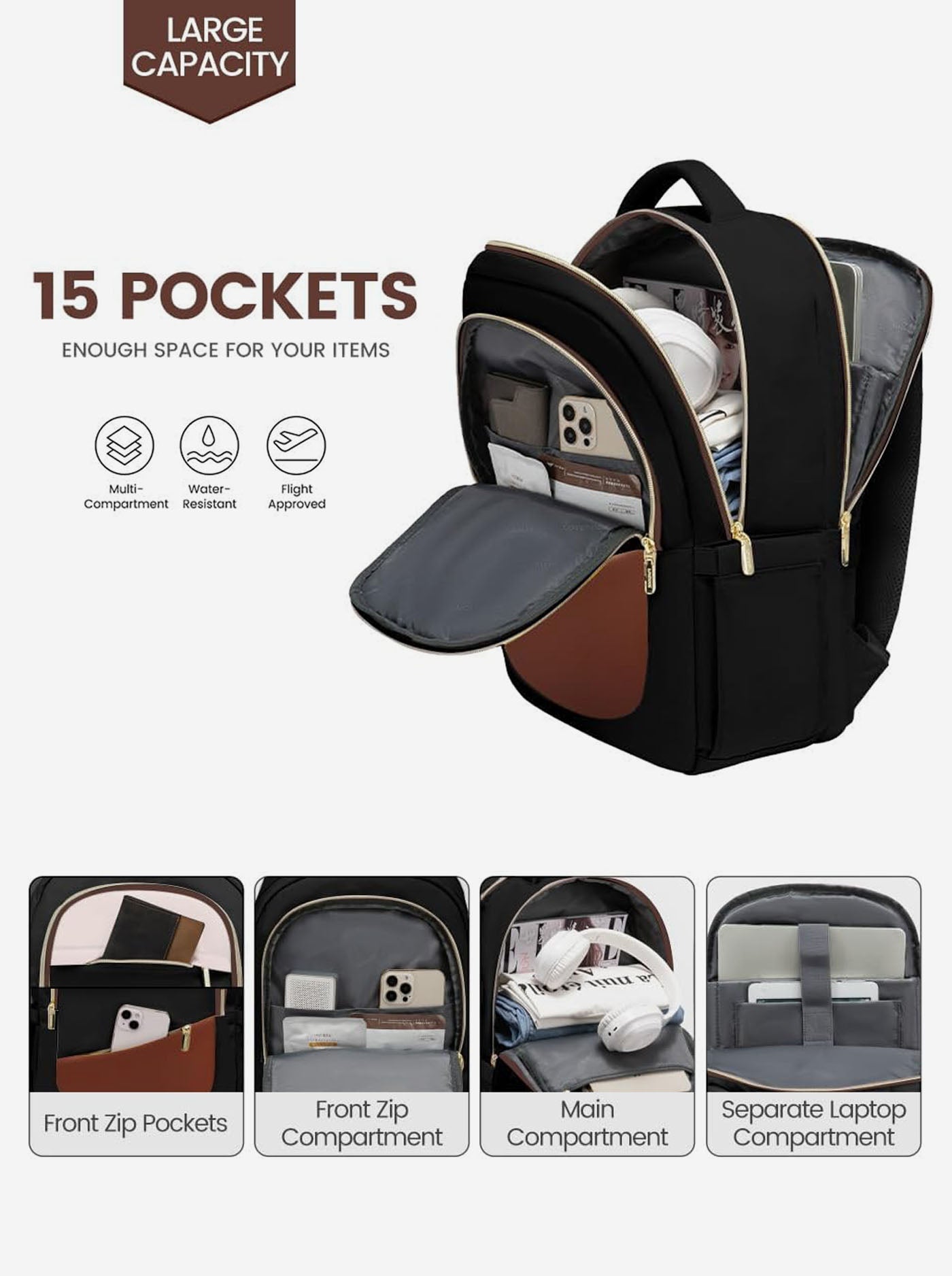 Rounded Corner Laptop Backpack, 15.6 17.3(US only)