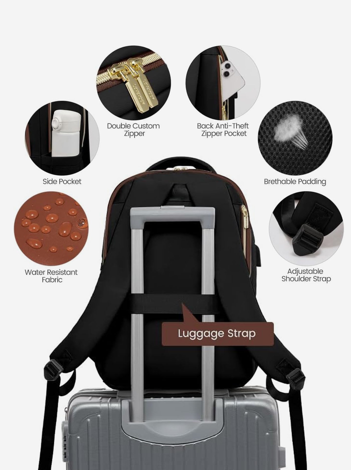 Rounded Corner Laptop Backpack, 15.6 17.3(US only)