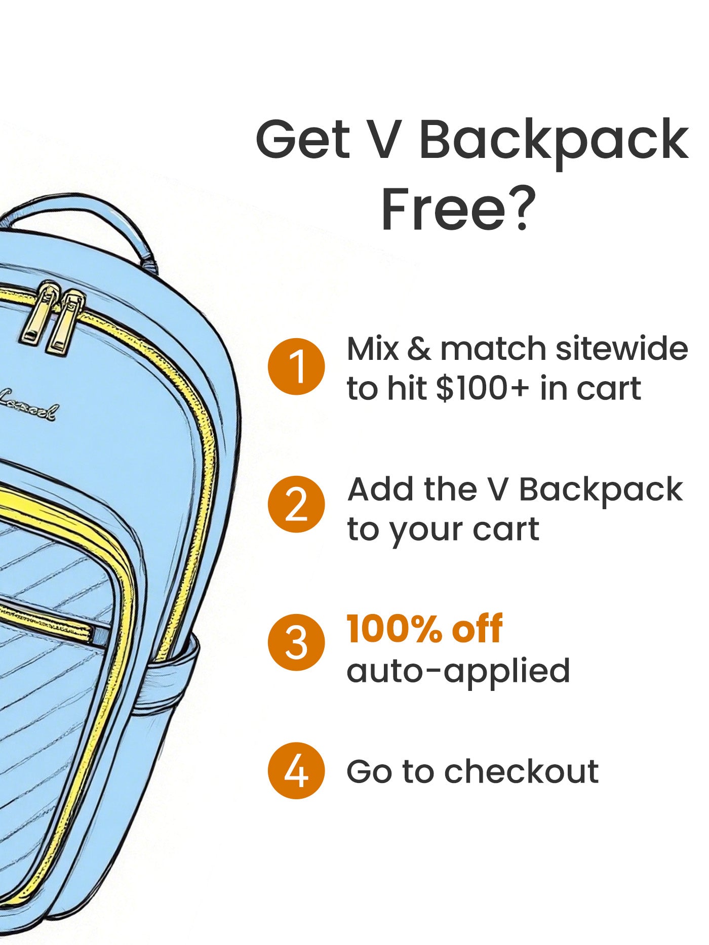 (50% Off? Free?)The V Laptop Backpack, 15.6-17.3(US Only)