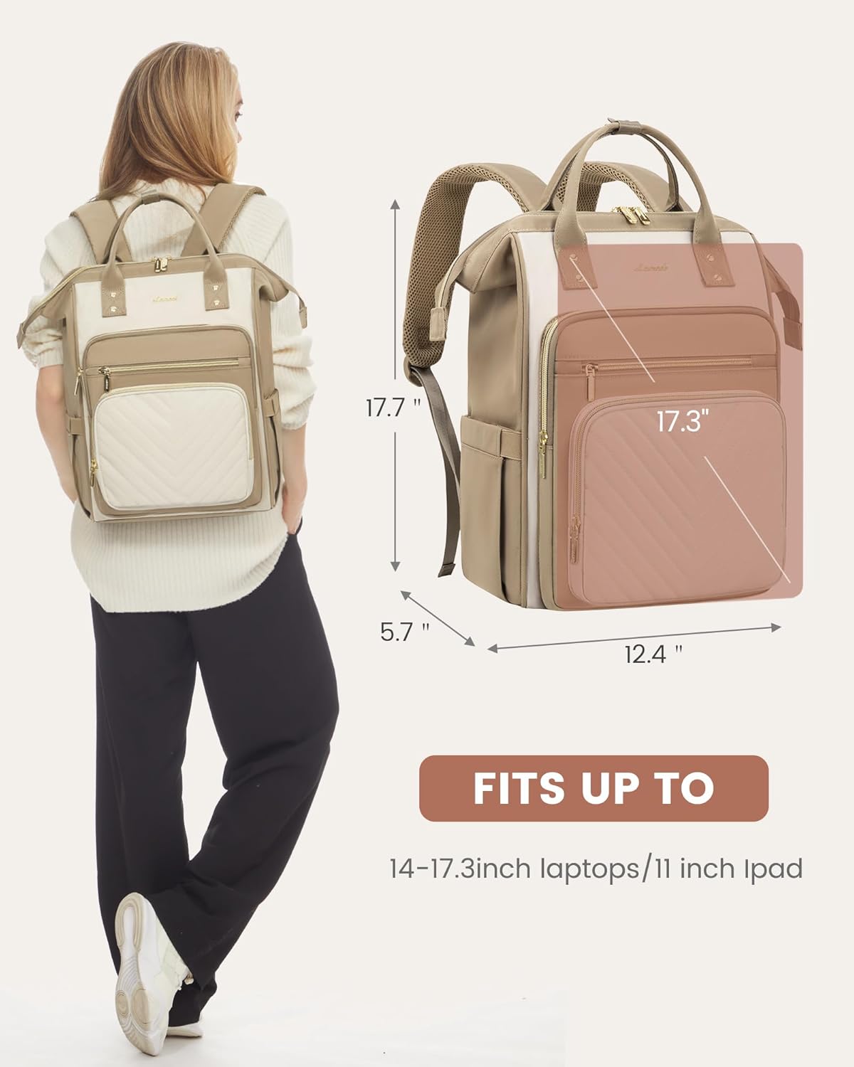Chevron laptop backpack , 15.6 17.3