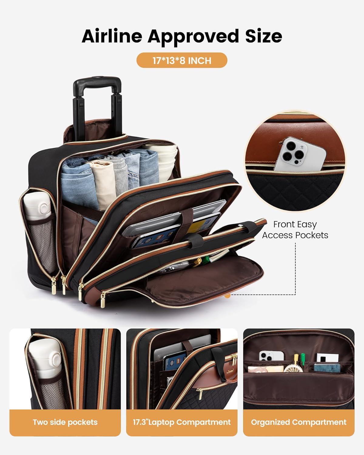 Rolling Laptop Bag, 17.3