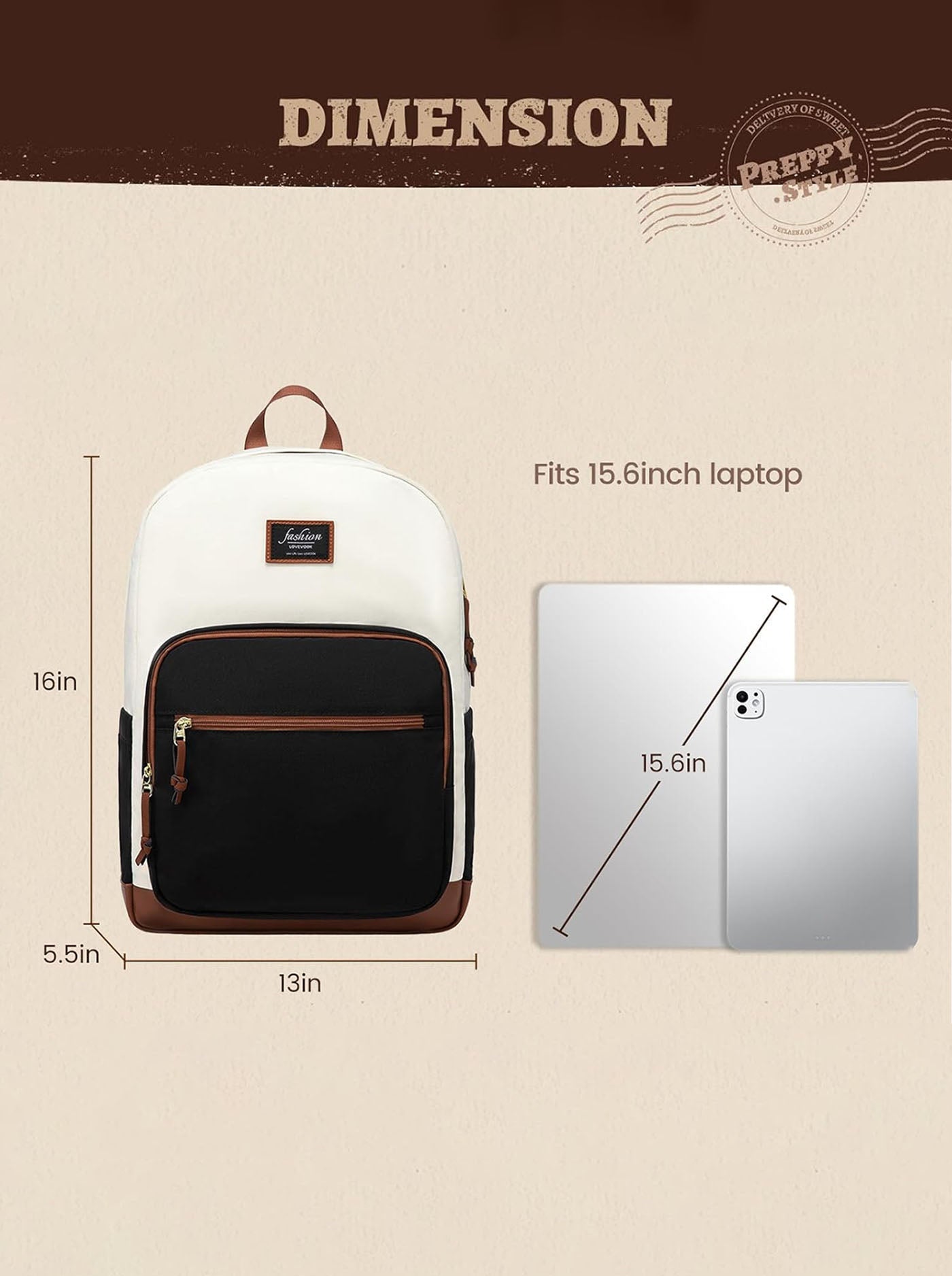 Lightweight College Laptop Backpack, 15.6 17.3