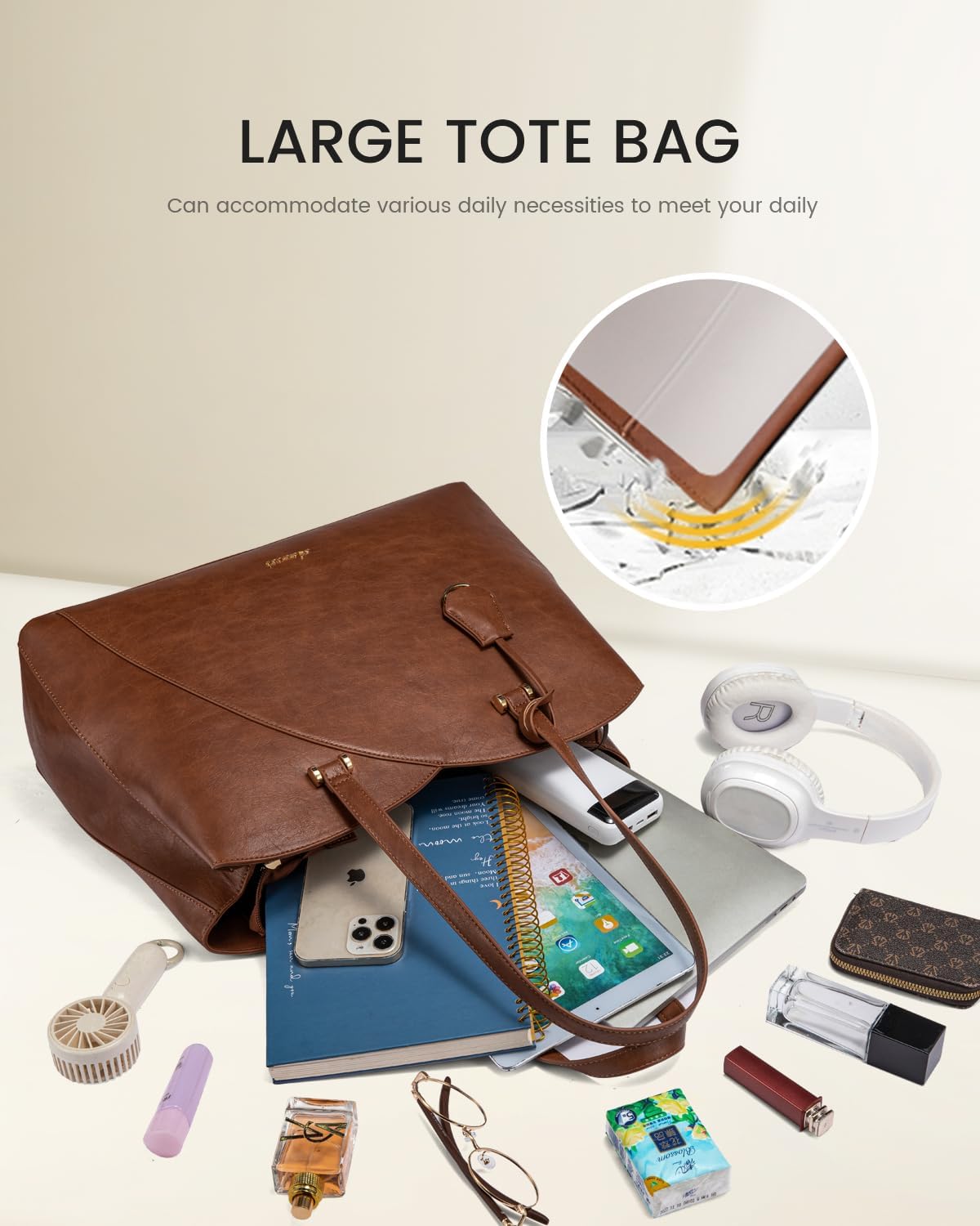 Professional Leather Computer Bag, 15.6