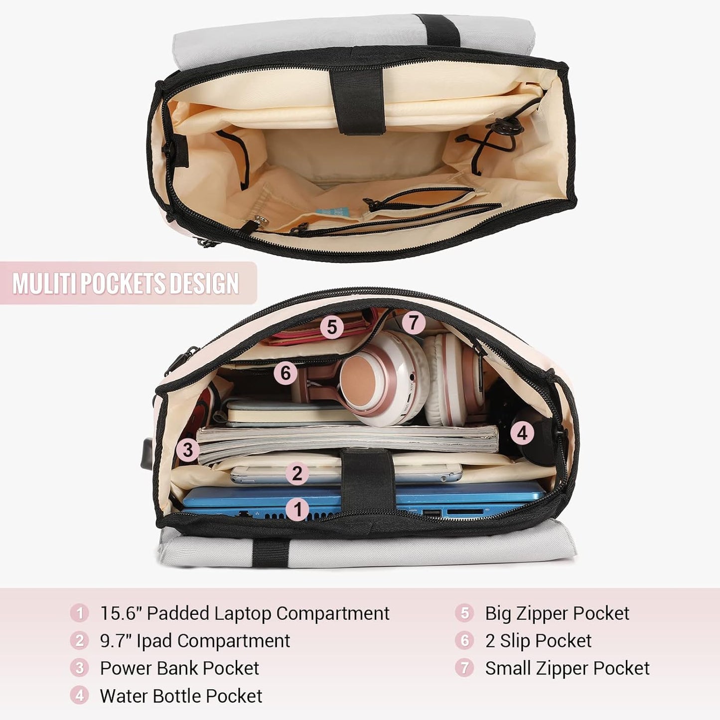 Elegant Laptop Backpack, 15.6 (Not available in the US)
