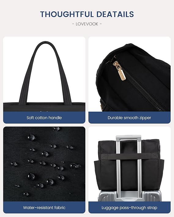 Multiple Pocket Laptop Tote Bag, 15.6
