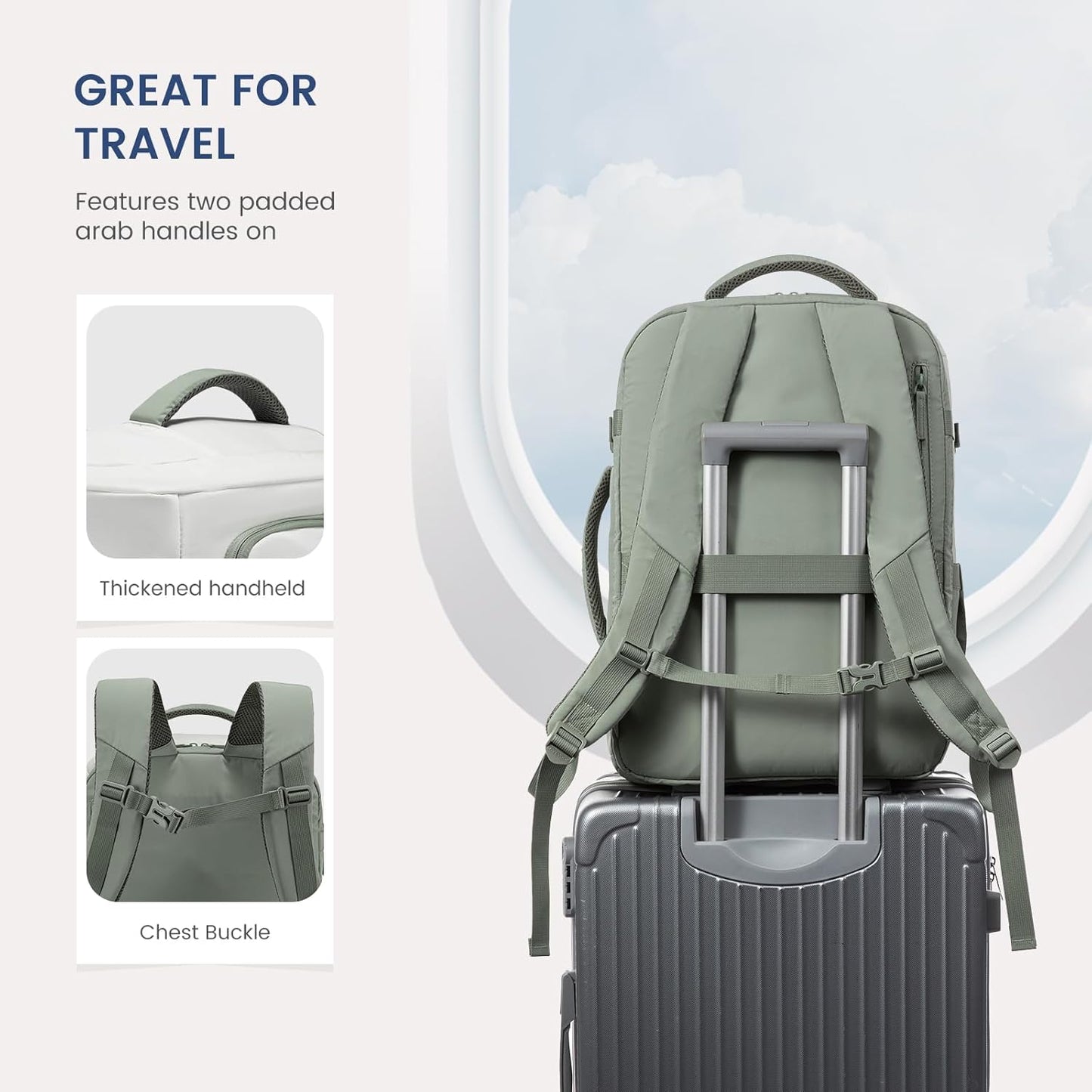 3Pcs Rucksack Travel Backpack, 40L 50L