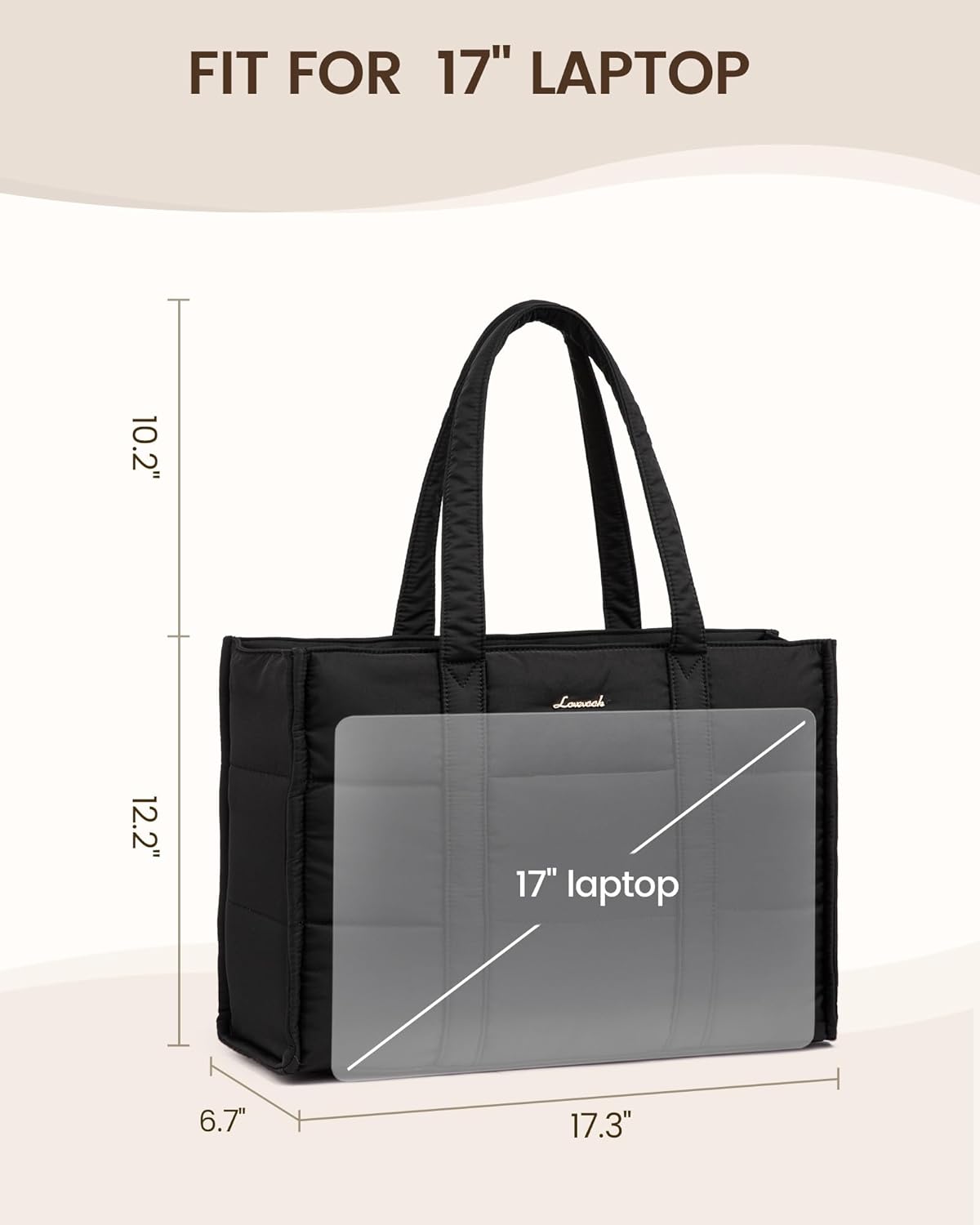 Puffer Tote Bag, 15.6 17