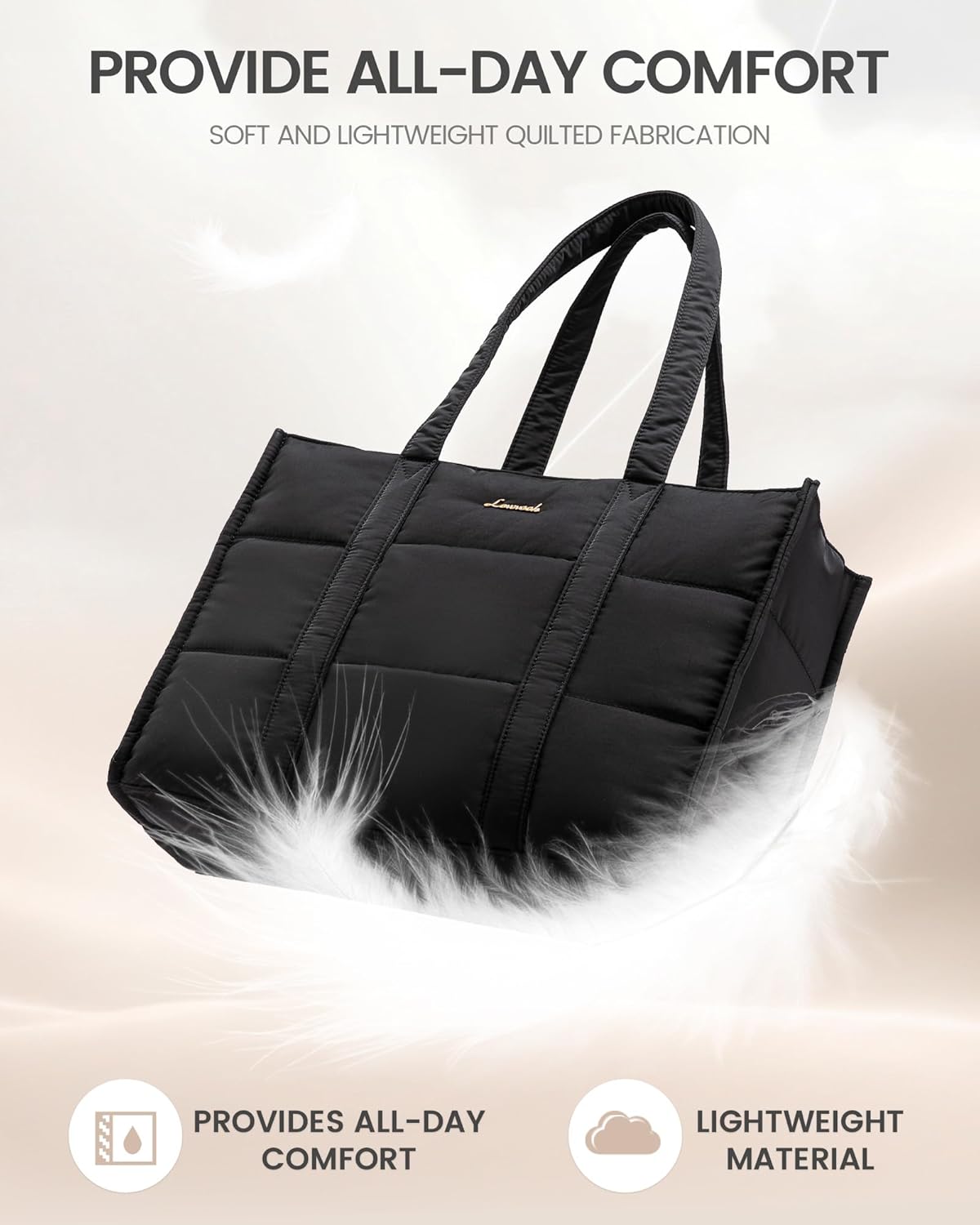 Puffer Tote Bag, 15.6 17