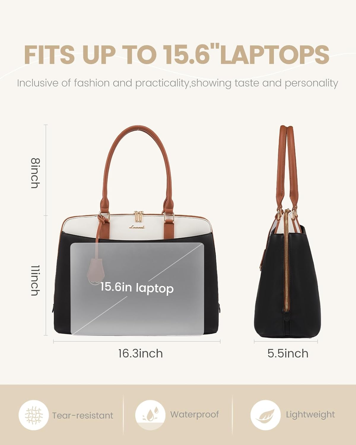 Stylish Laptop Tote Bag, 15.6