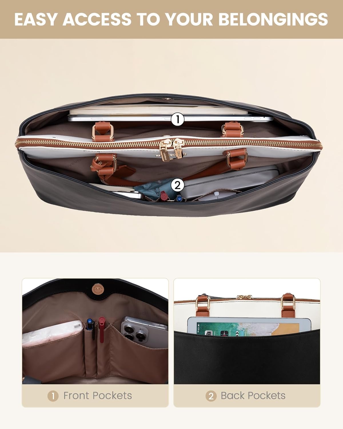 Stylish Laptop Tote Bag, 15.6