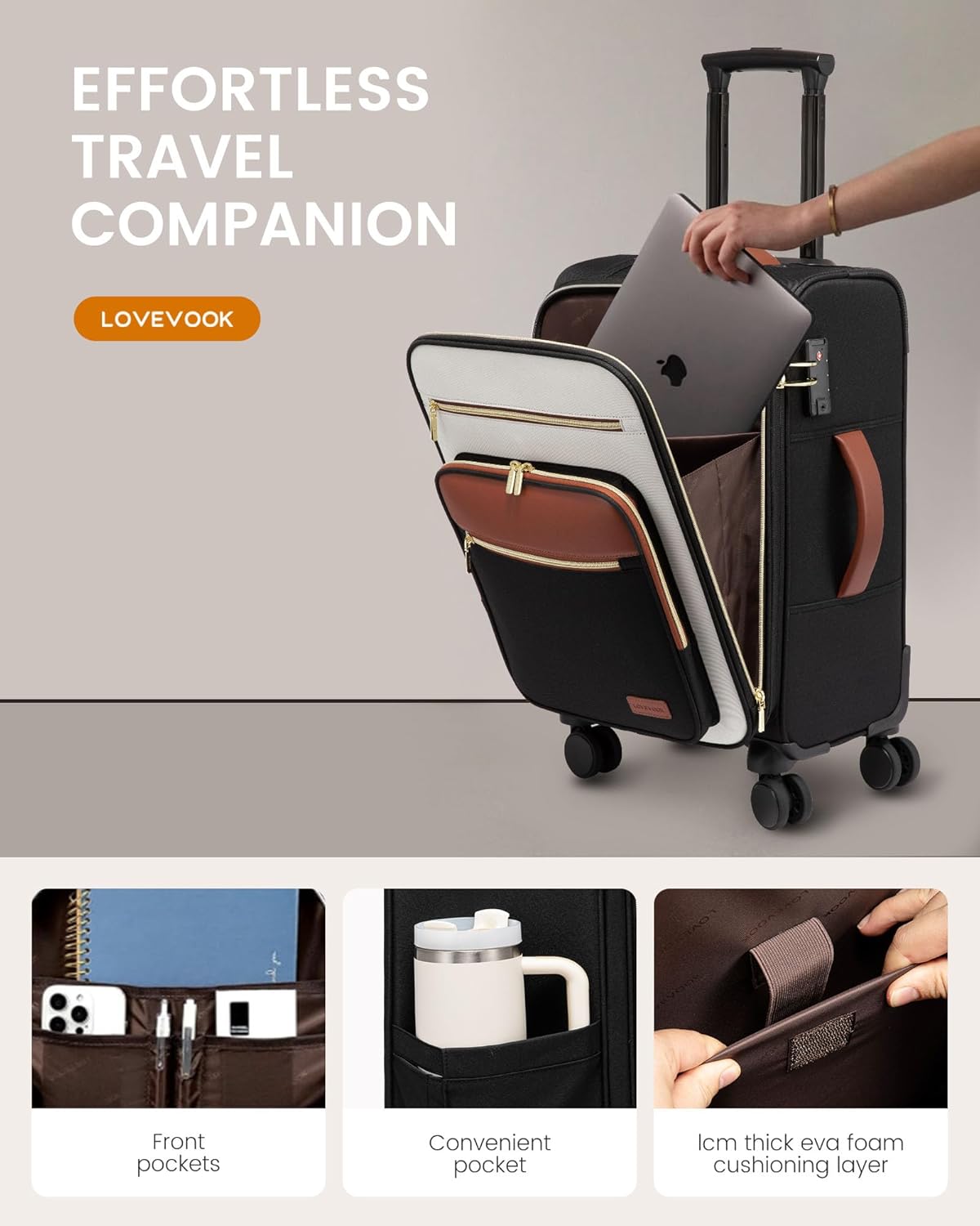 Lightweight Waterproof Suitcases, 20(Only available in the US)