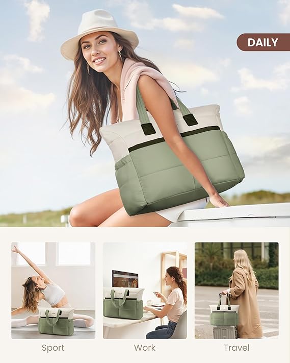 Multi-pocket Puffer Tote Bag, 15.6 17.3 (Only available in the US)