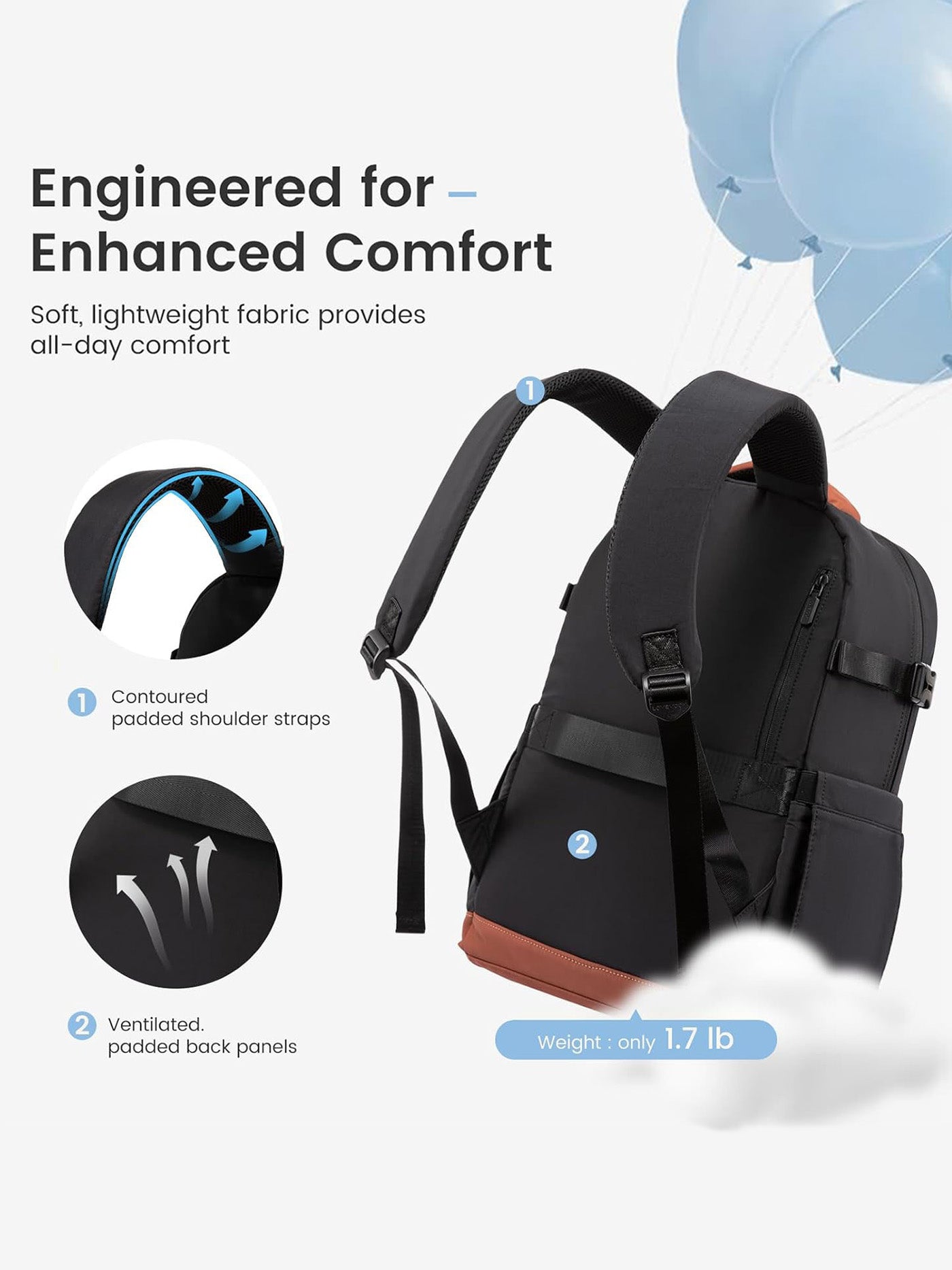 Lightweight School Backpack, 15.6 17, 4511