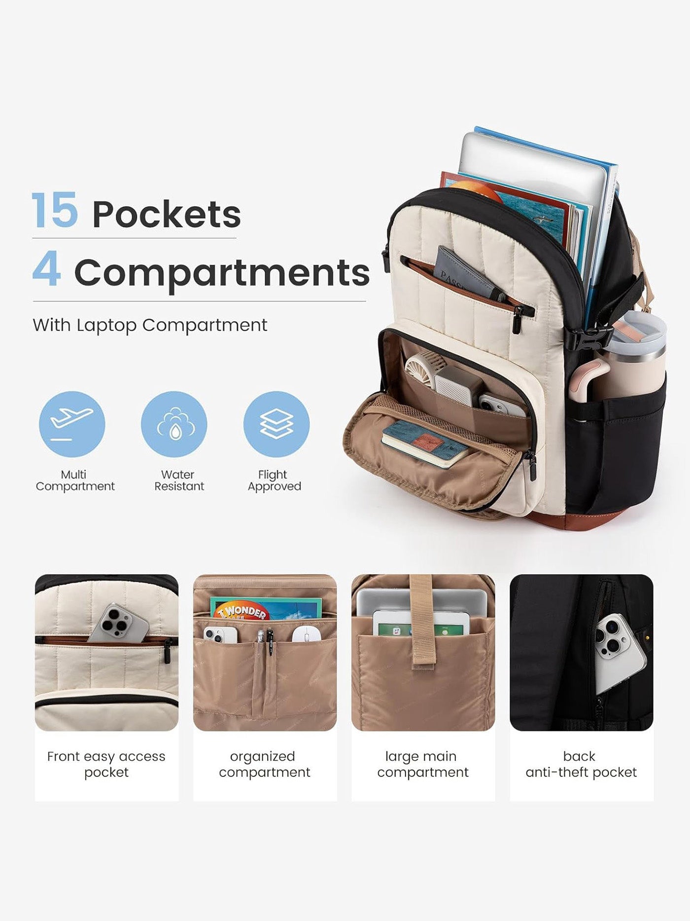Lightweight School Backpack, 15.6 17, 4511