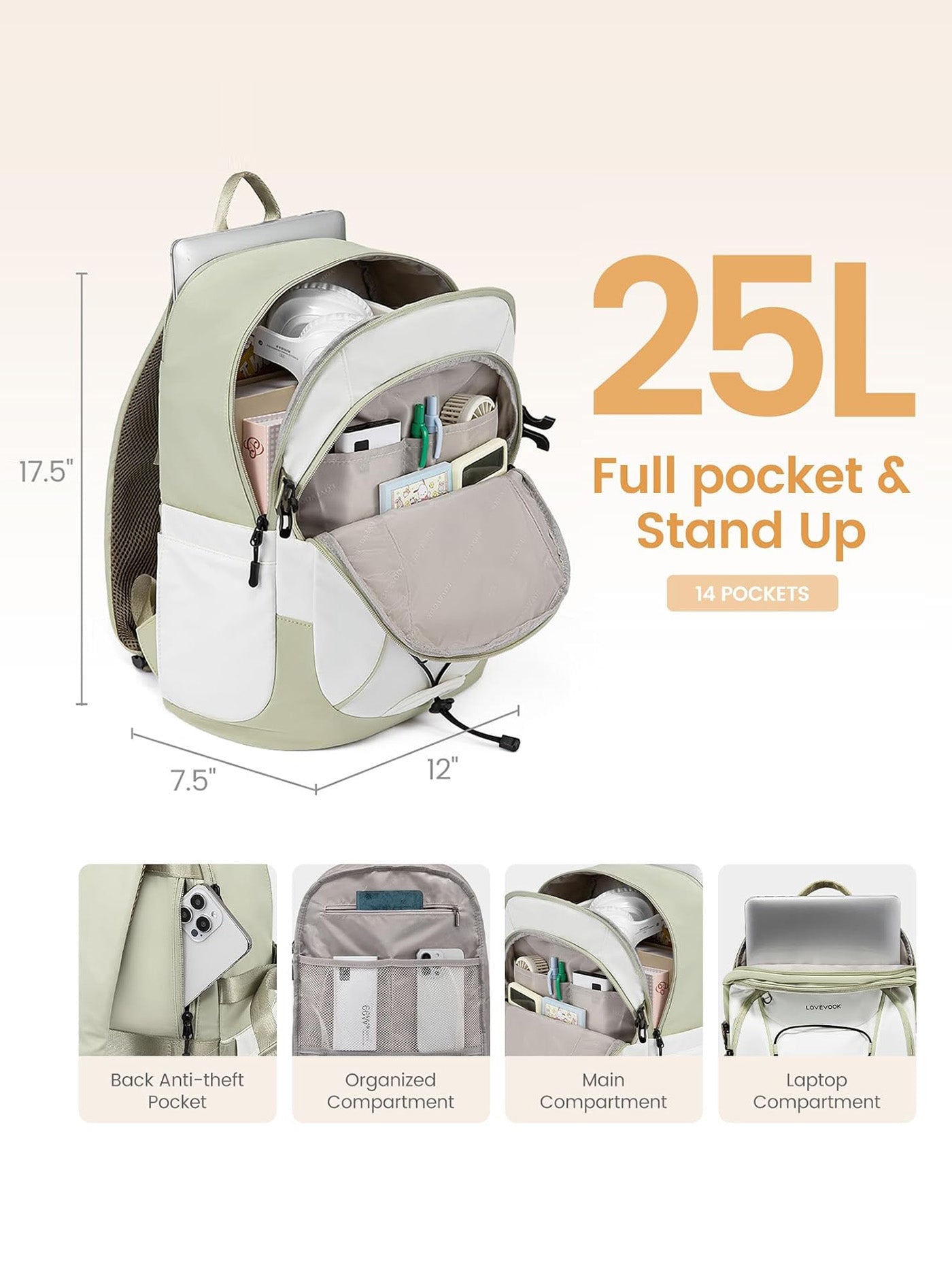 Lightweight Laptop Backpack, 15.6-18, 4572