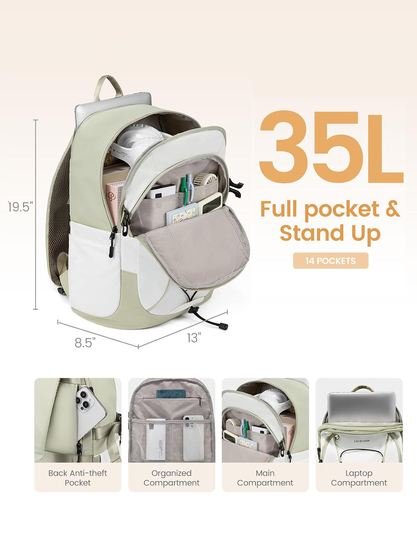 Lightweight Laptop Backpack, 15.6-18, 4572