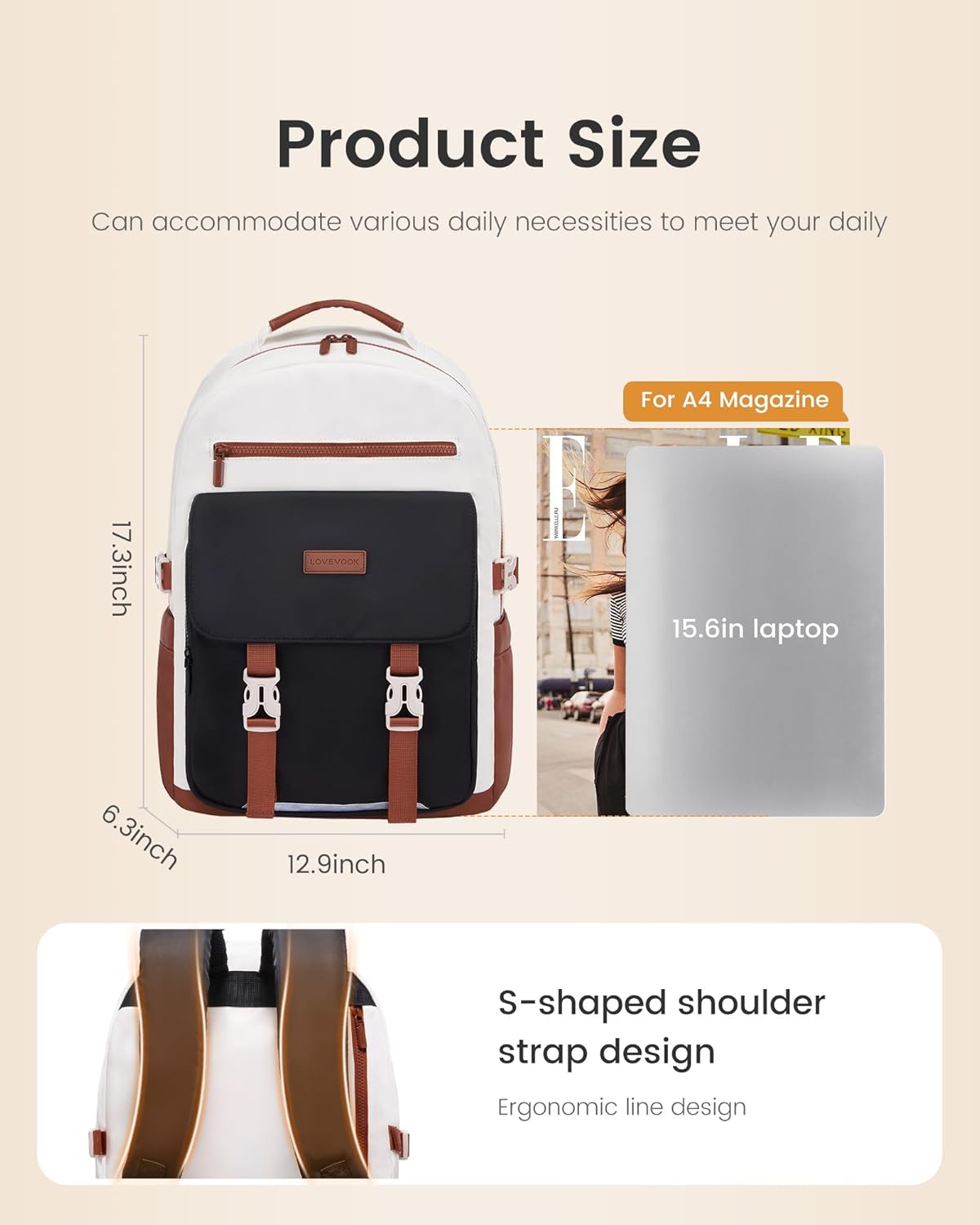 Casual School Backpack, 15.6, 4634