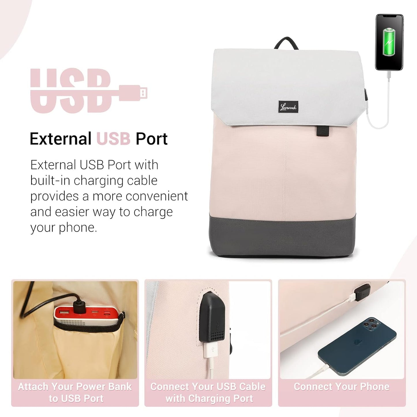 Elegant Laptop Backpack, 15.6 (Not available in the US)