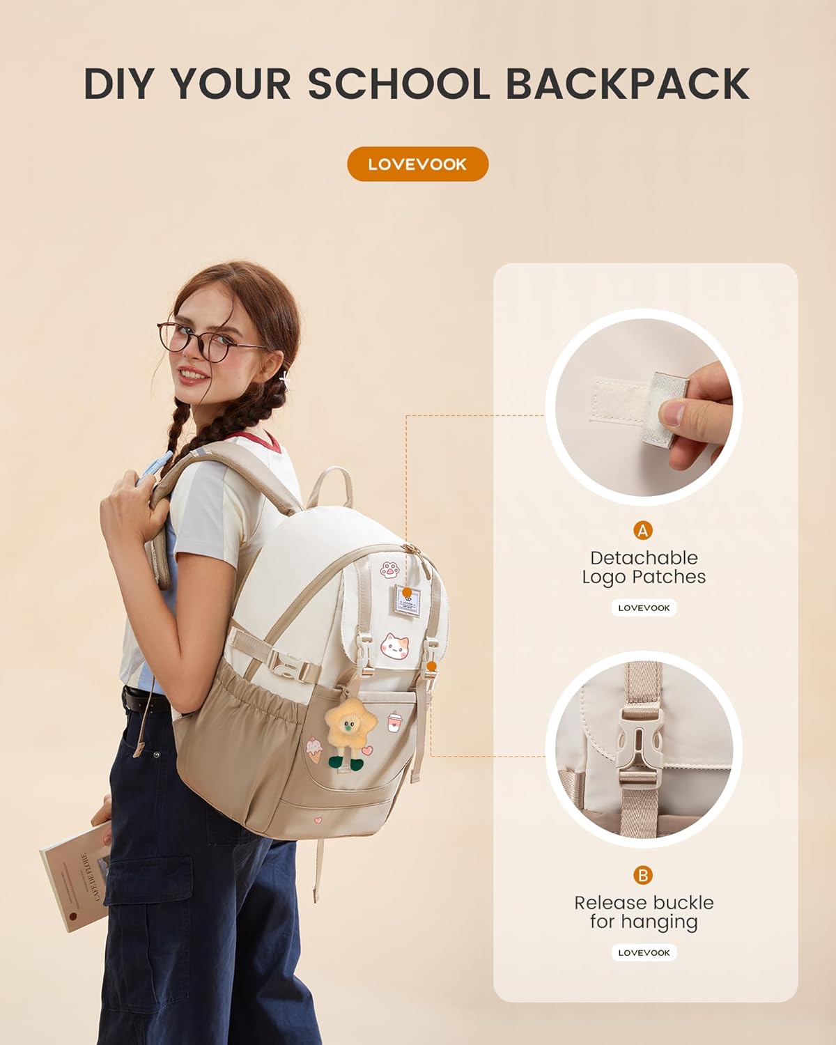 2Pcs Travel College Bookbag, 15.6, 5009
