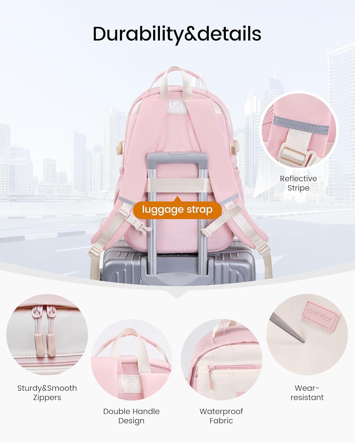 School Backpack for Girls, 15.6 17.3