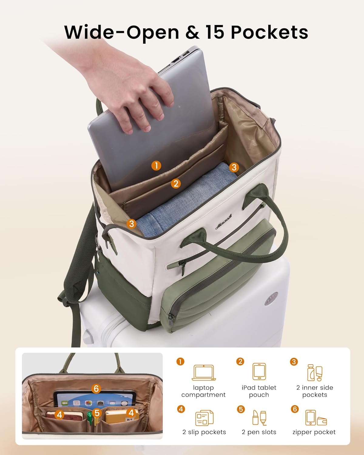 Stylish School Backpack, 15.6 17, 5116