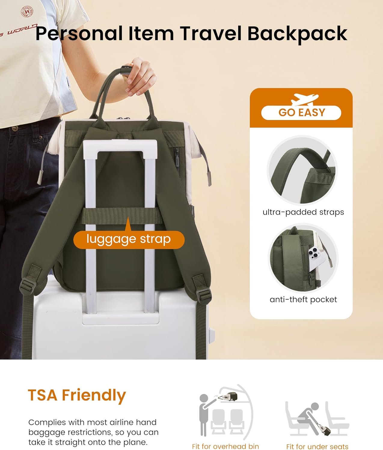 Stylish School Backpack, 15.6 17, 5116