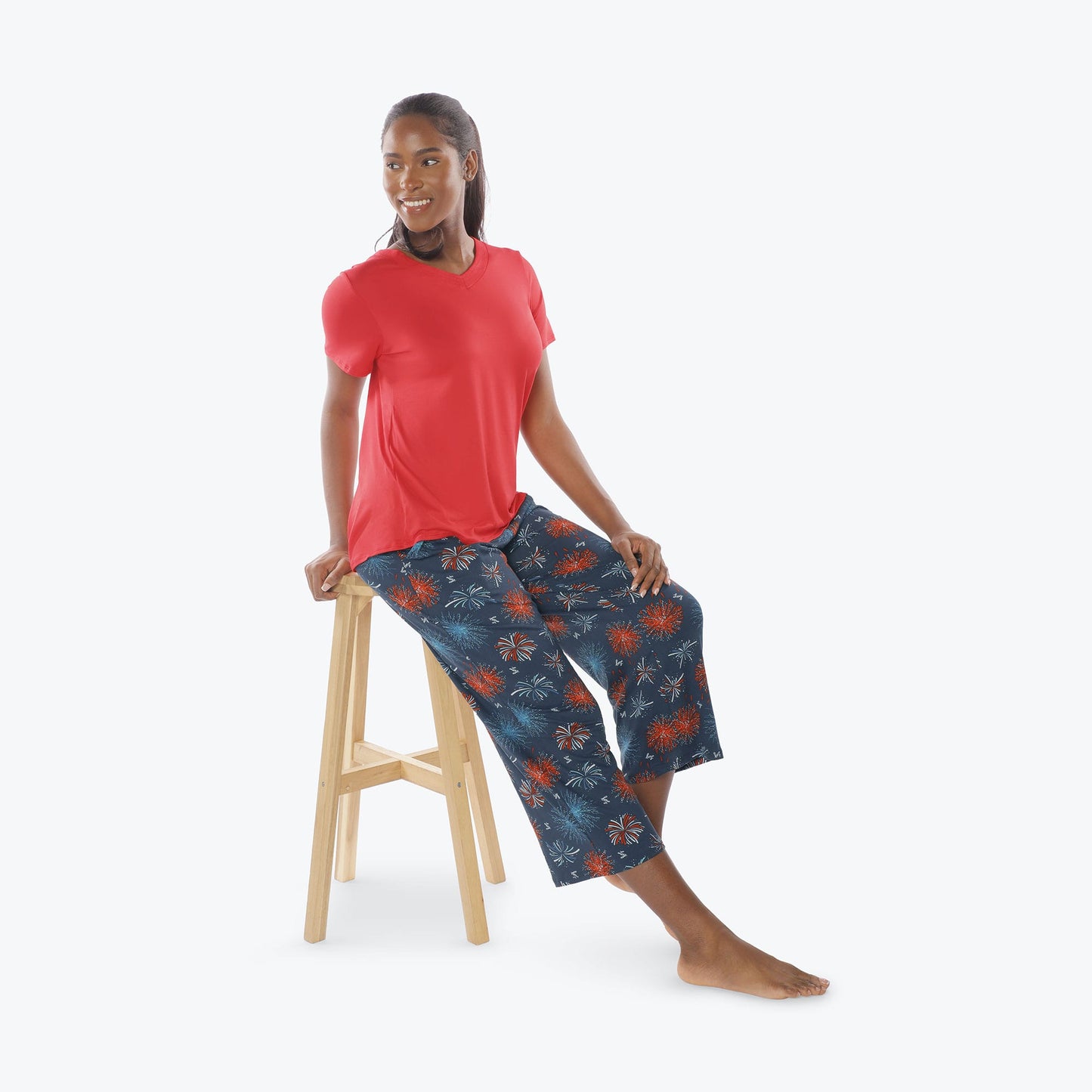 Boomerang Relaxed Tee & Cropped Pants Set