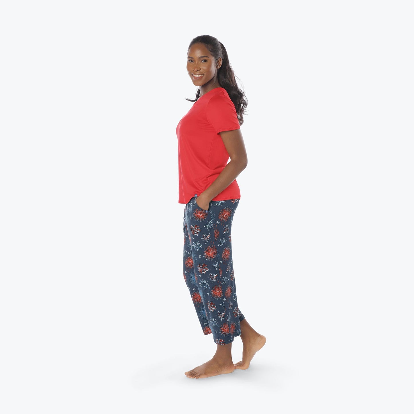Boomerang Relaxed Tee & Cropped Pants Set