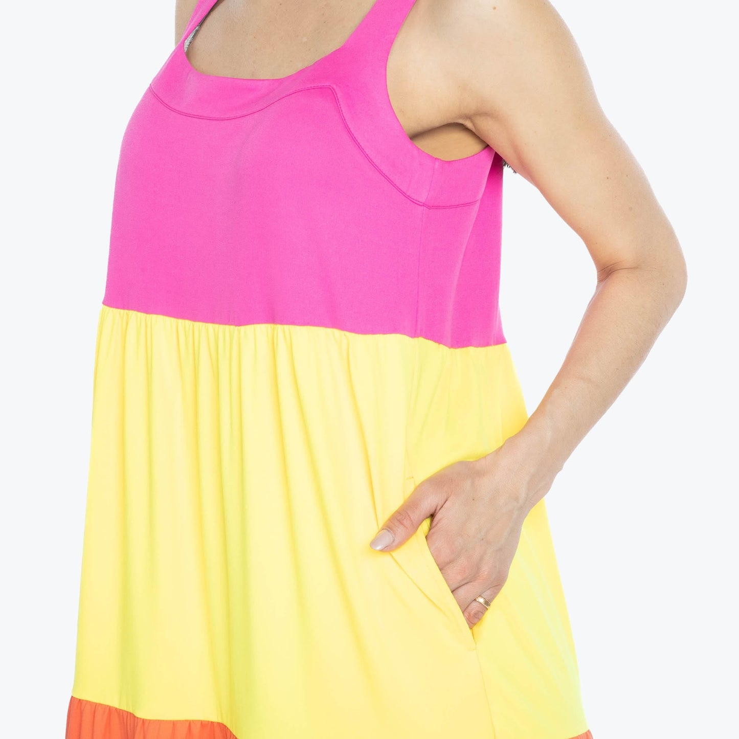 Flare Colorblock Dress