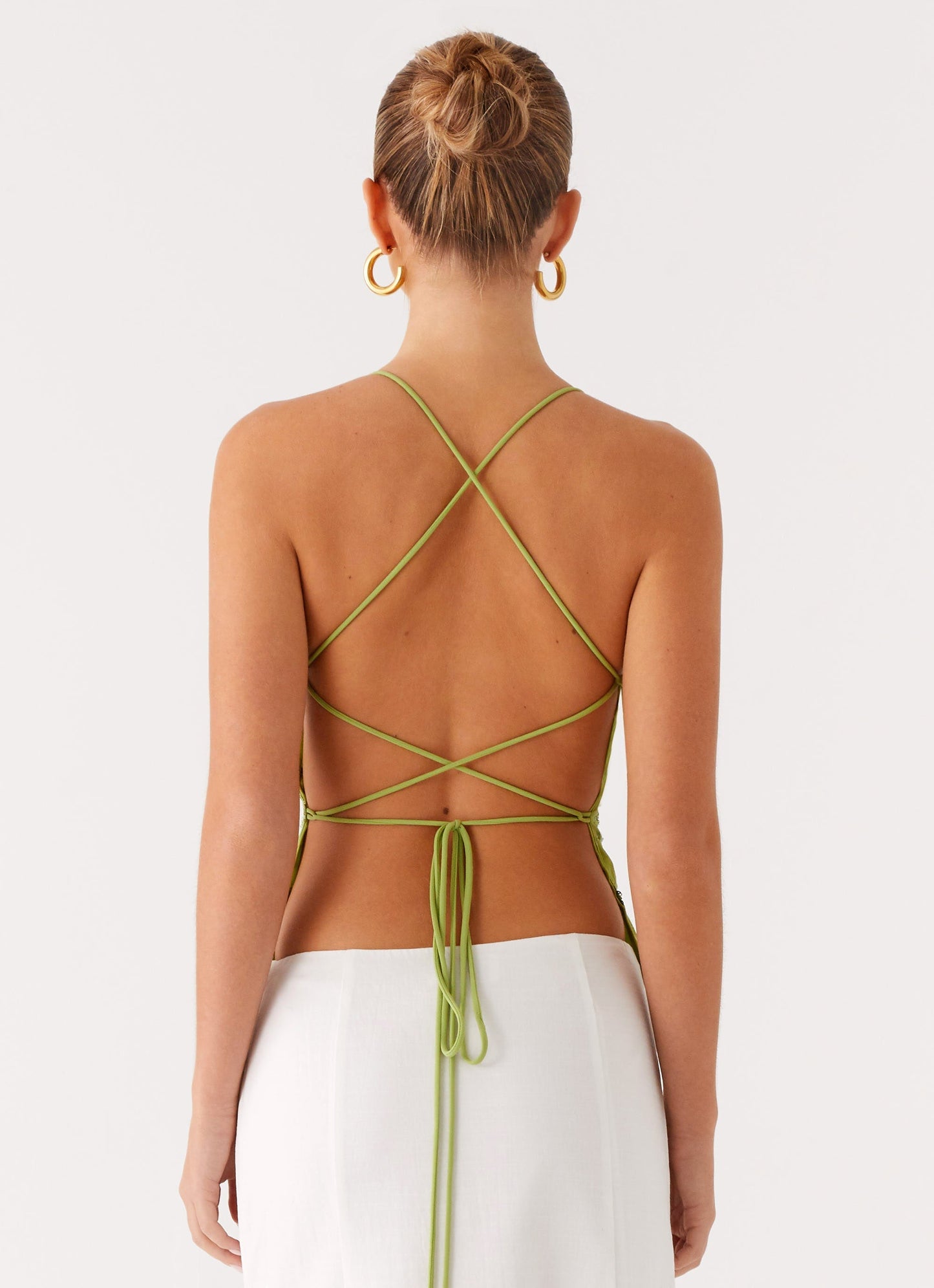 Kamilla Sequin Cami Top - Lime