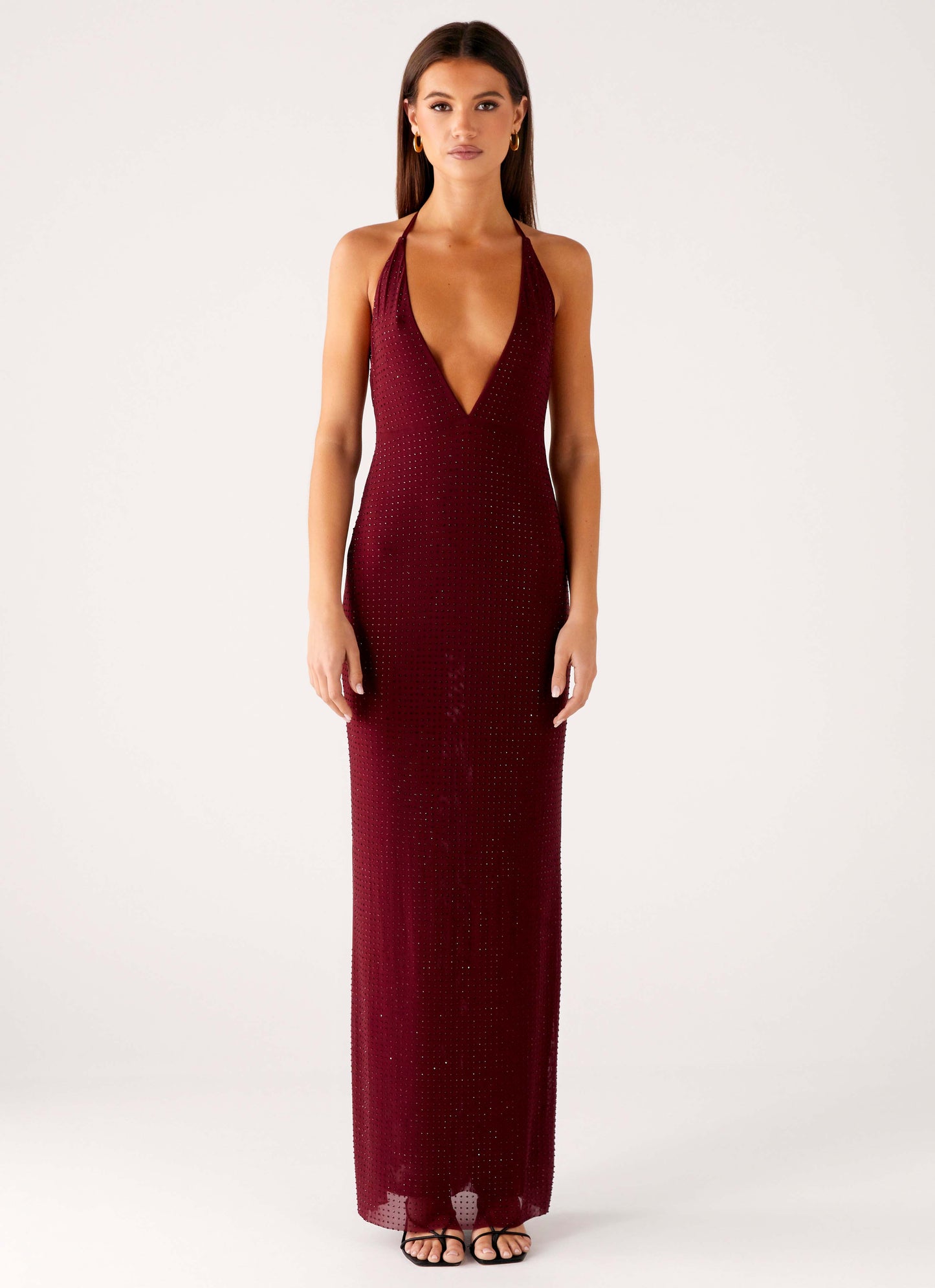 Keliese Beaded Maxi Dress - Burgundy